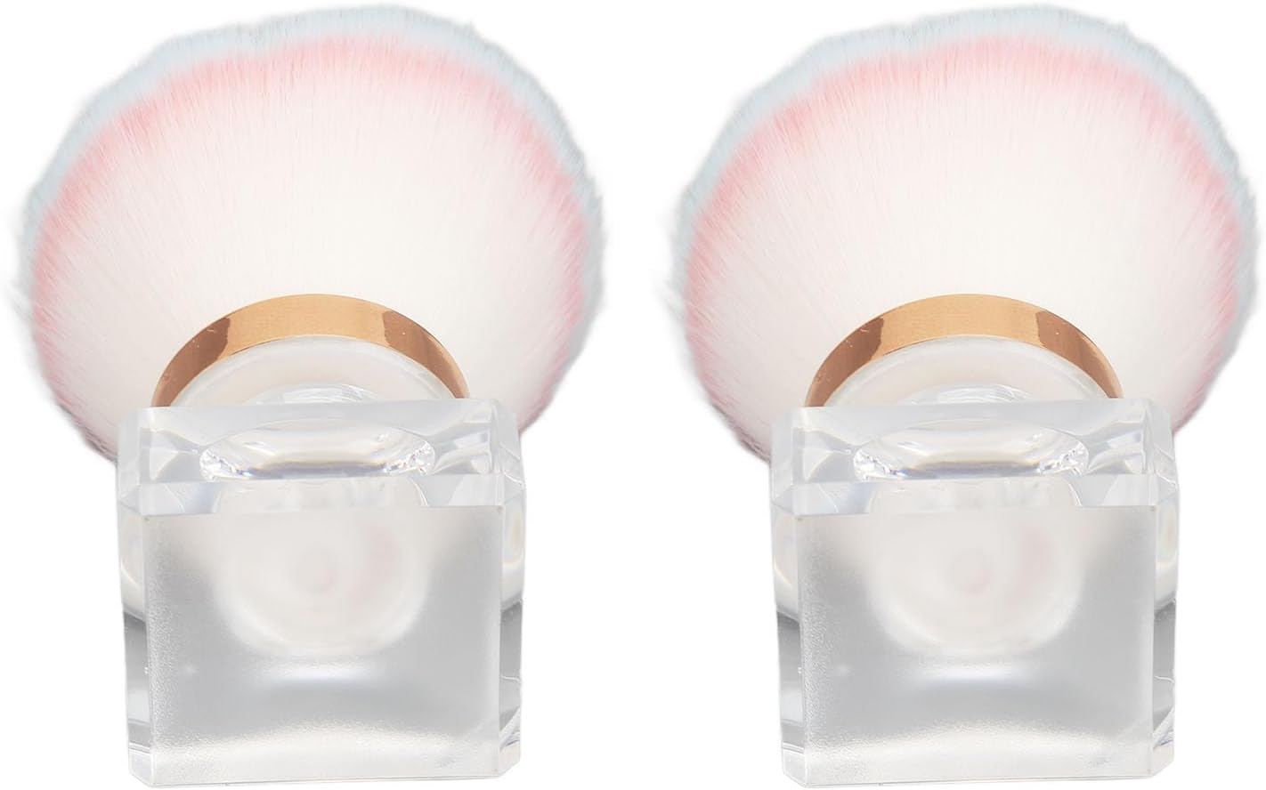 Nail Art Dust Removal Brushes, Pink Nail Art Powder Brushes Versatile Ergonomic 2 Set for Makeup image number 2