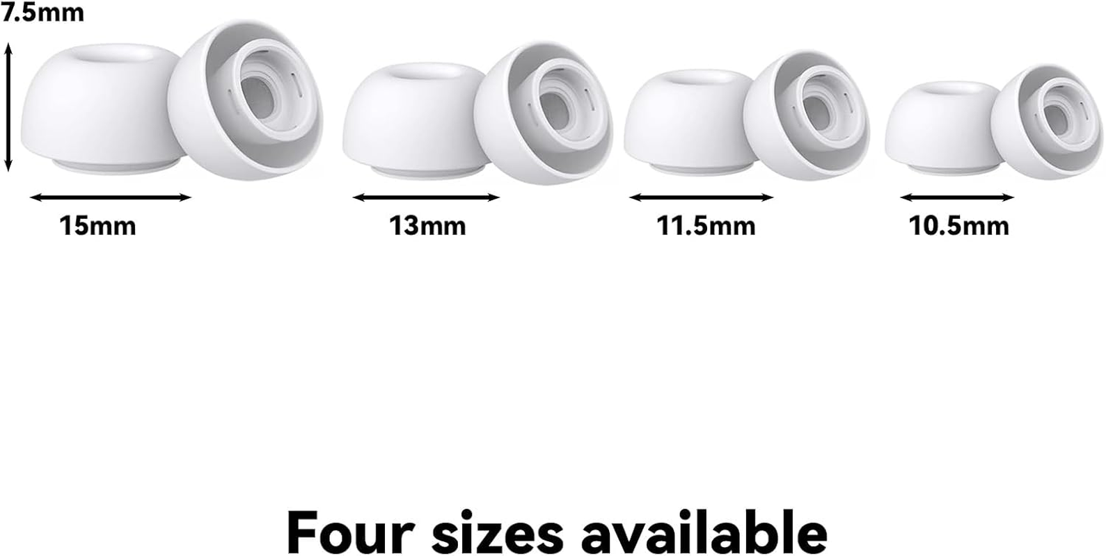 Tzylomirx 4 Pair Replacement Ear Tips for Airpods Pro/Pro 2Nd with Noise Reduction Hole, Silicone Material, Built - in Dust Guard Screen, Includes Cleaner Pen Kit, 4 Sizes (Xs/S/M/L)-White image number 3