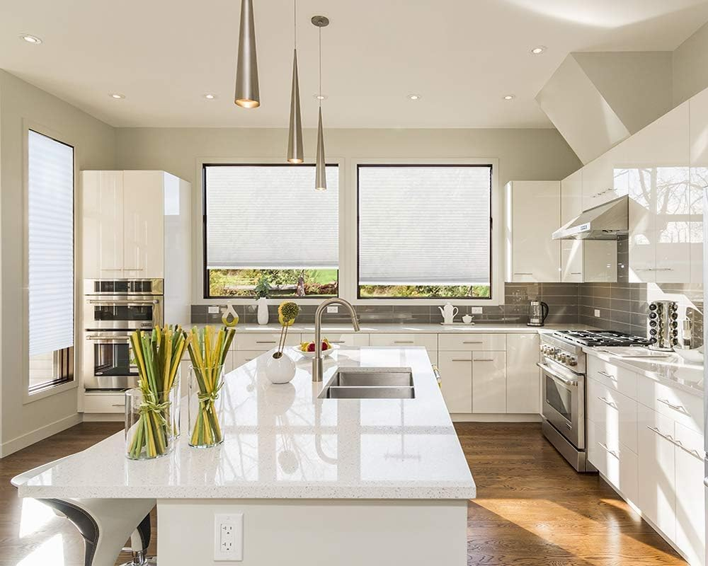 Easy Lift Trim-At-Home Cordless Cellular Light Filtering Fabric Shade White, 30 in X 64 In, (Fits Windows 19"- 30") image number 1