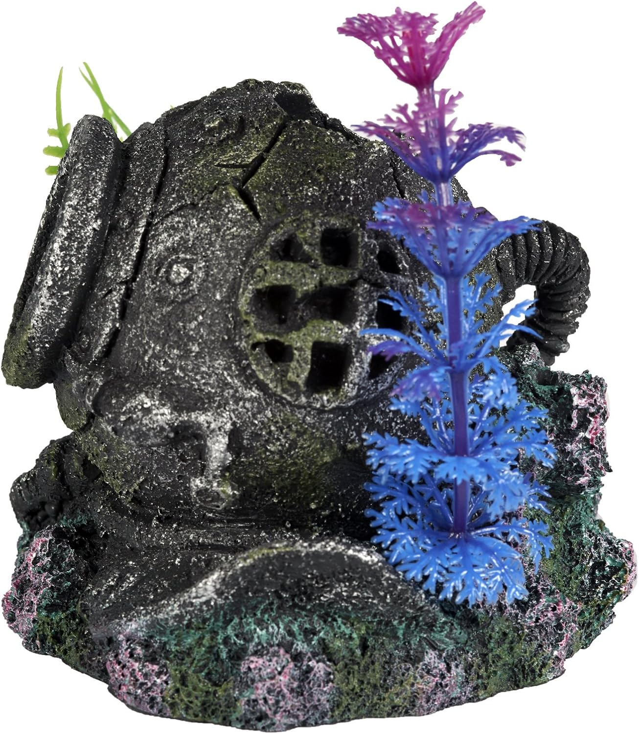 Pet Ting Lost Diving Helmet Aquatic Ornament - Aquarium Decoration - Vivarium Decoration image number 2