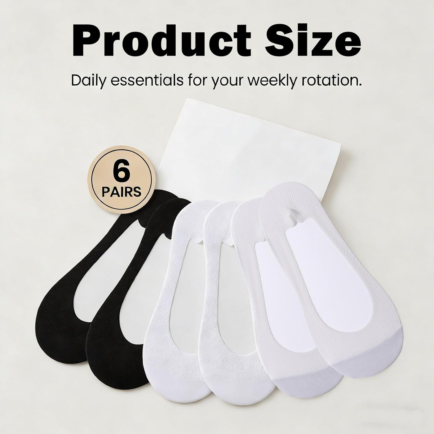 No Show Socks Women, Invisible Low Cut Socks for Flats, Boat Shoes and Summer Wear &ndash; Comfortable Hidden Design to Stay in Place image number 1