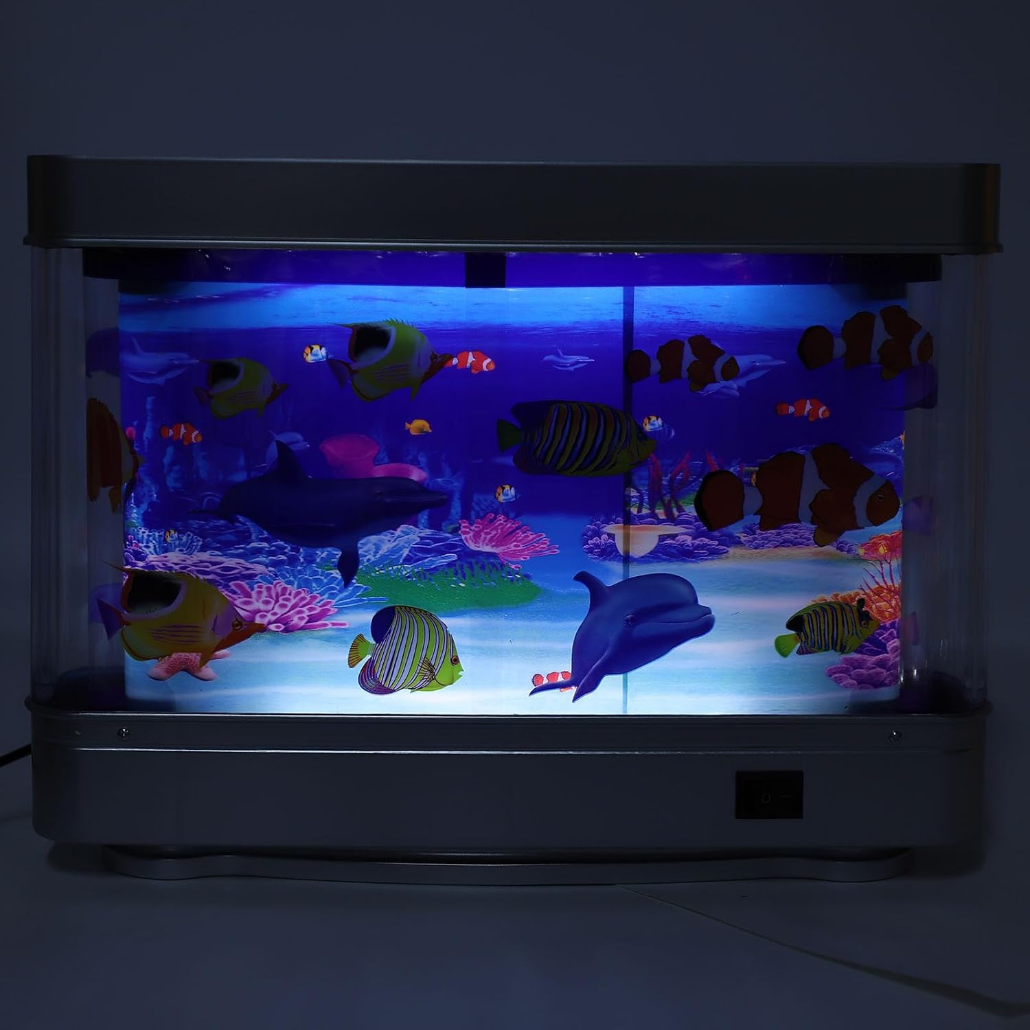 Moving Fish Tank for Kids Baby, Lifelike Aquarium Night Light with Moving Fish, Sensory Therapy Light USB Power Cat Baby, Toy Share the Wonders of Marine Life with Loved Ones image number 2