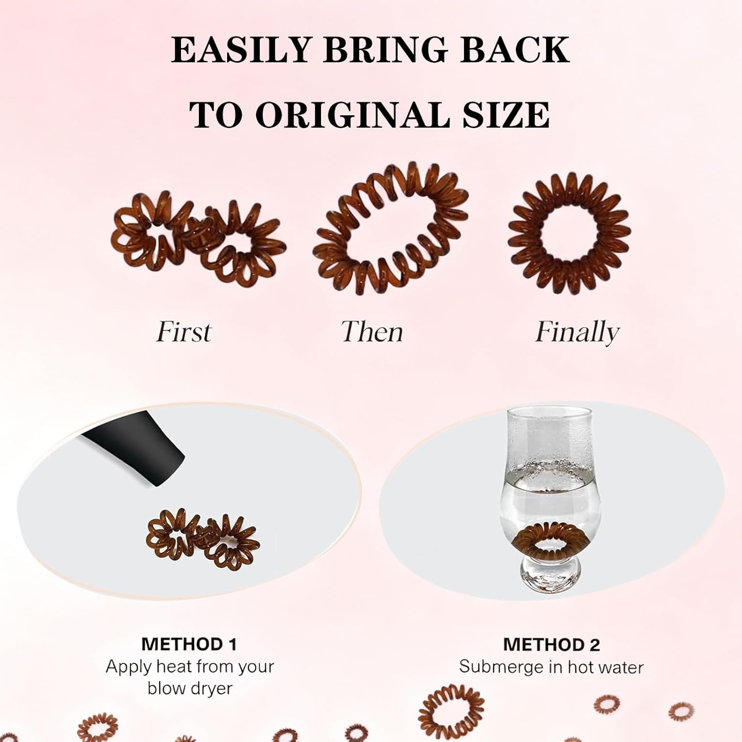 Spiral Hair Ties&mdash;Dent-Free Coil, Soft Build&mdash;For Secure yet Gentle Hair Styling, Daily Outings&mdash;Great for Busy Women, Fitness Lovers&mdash;Includes Spiral Hair Ties (16Pcs, 4 Hues) image number 1