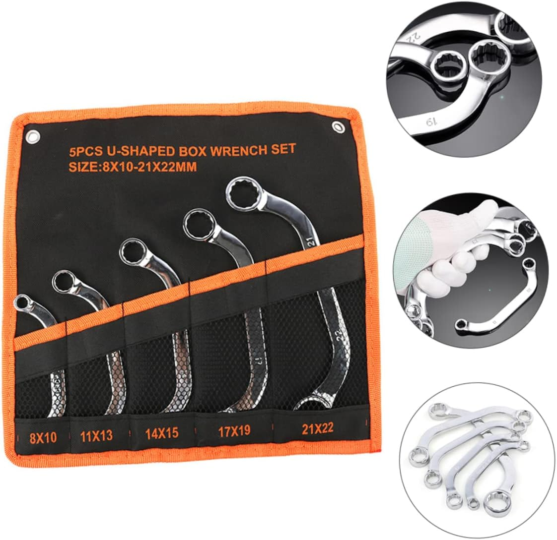 WHAMVOX 5Pcs Chrome-Vanadium Steel Metal Socket Spanner Set, 12-Point Box Wrench Multi-Functional Double-Ended Tool Kit for Automotive Repair and Home Maintenance image number 6