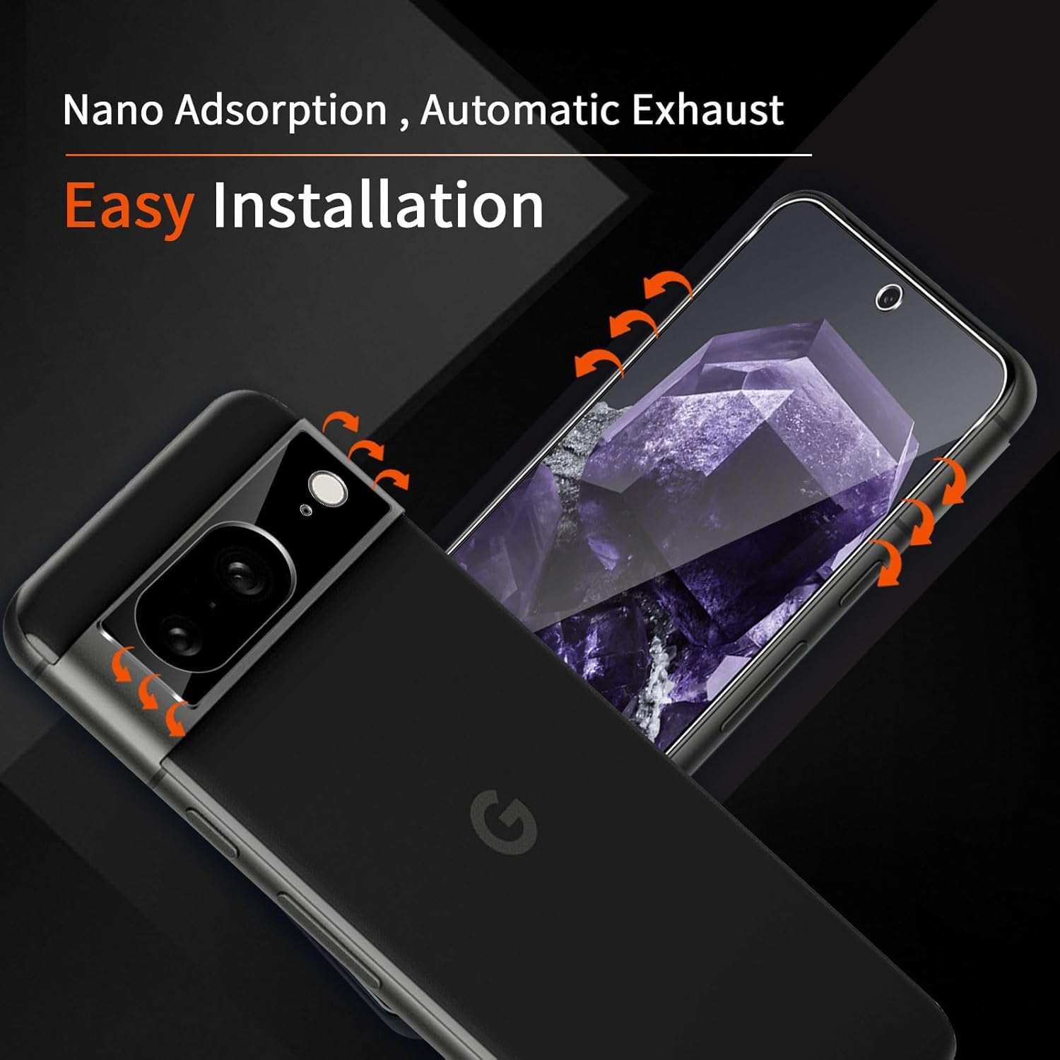 Screen Protector for Google Pixel 8 for Tempered Glass, Pack of 3 Tempered Glass Protective Film with 3 Pieces Camera Protection, 9H Screen Protection, Ultra Clear Protective Glass - 14 image number 6