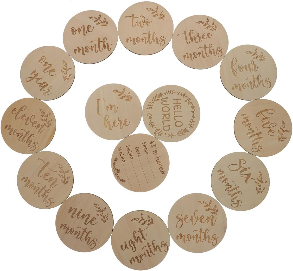 1 Set Growth Cards Natural Monthly Photo Props for Newborns Record Every Stage of Your First Year for Memorable Photography image number 6