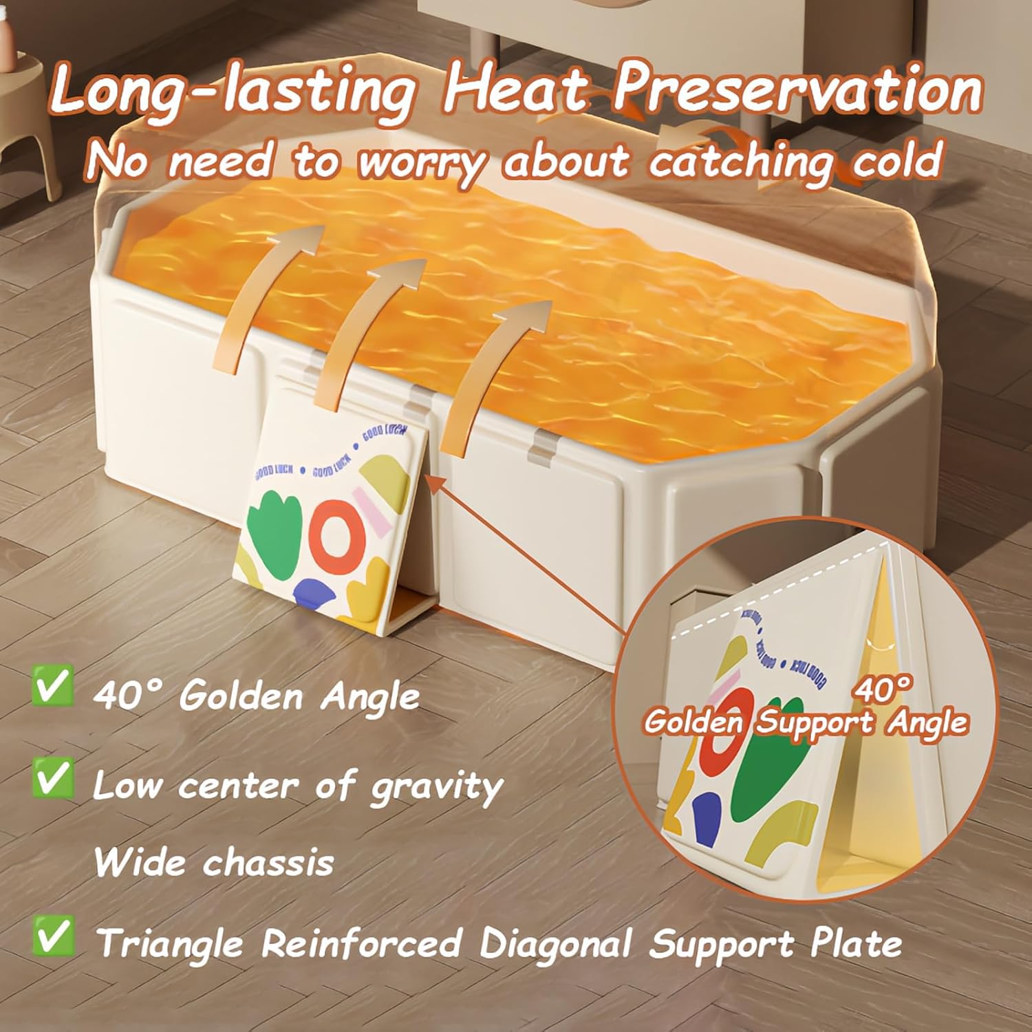 Taoluwin Baby Bath Tub, Foldable Bathtub for Kids, Large Capacity Portable Infant Tubs, Ideal for Infants and Toddlers at Home or Travel