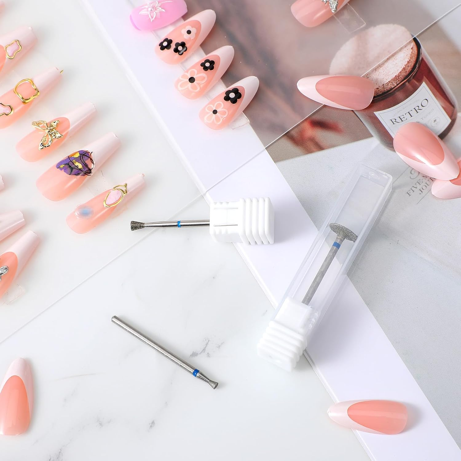 3-Piece Nail Cutter Bits Set, Conical Micro Cuticle Drill Bit, Multifunctional Cutter Bits, Cuticle Cleaning Nail Drill, Nail Cutter Attachments for Manicure, Pedicure, Cuticle, Polishing, Acrylic Gel image number 3