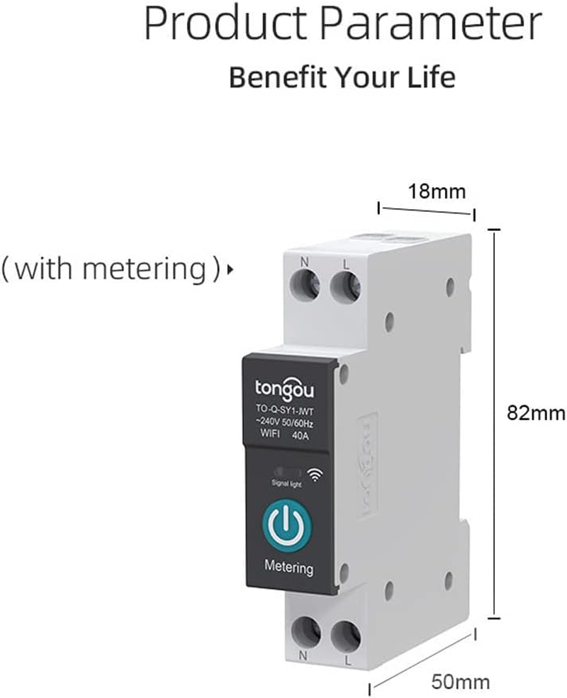Tuya Wifi Intelligent Circuit Breaker Wireless Remotes Control Switch Mobilephone APP Remotes Viewing Intelligent Home Circuit Breaker Timing Countdown Loop Timing Modes with Metering Compatible With image number 5