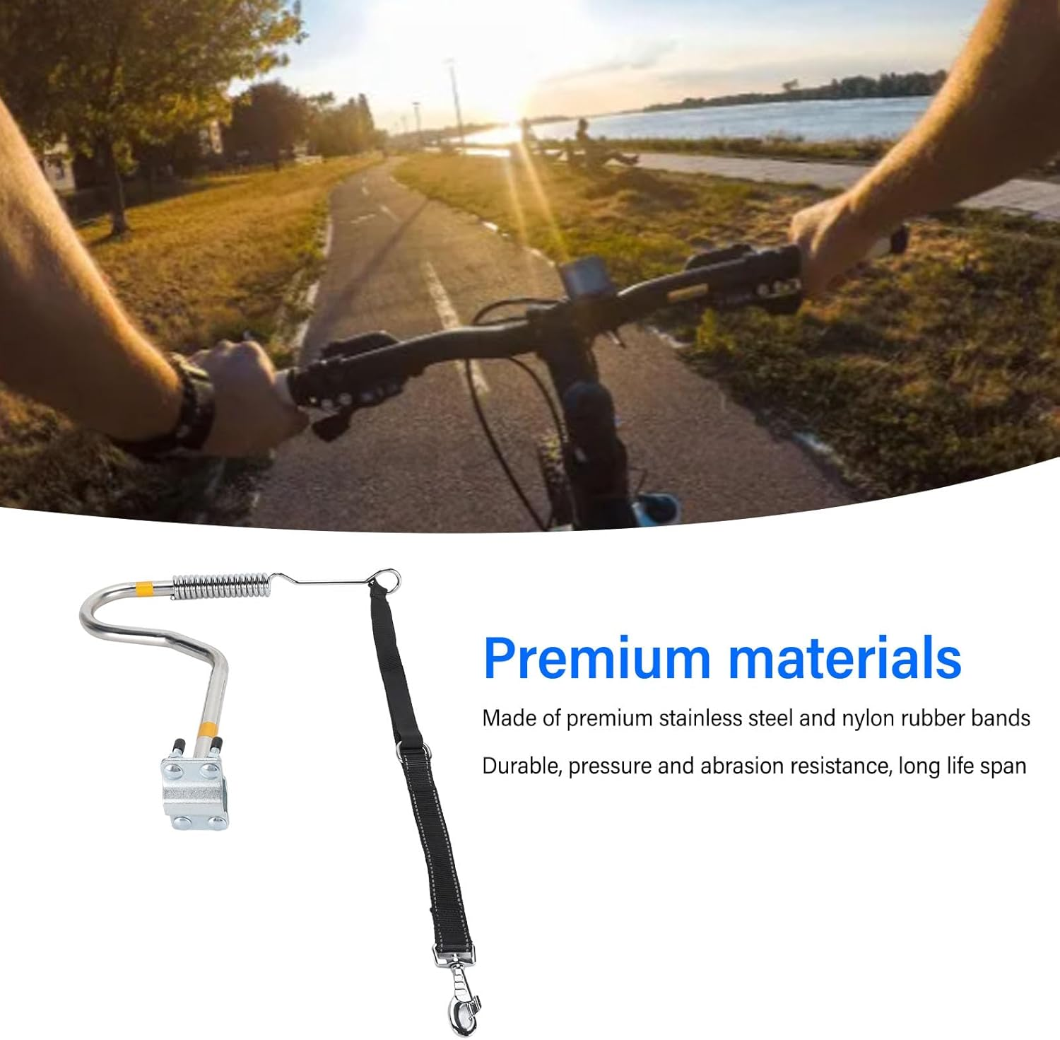 Dog Bike Leash, Handsfree Dog Leash, Bike Dog Leash Attachment with Shock Absorber, Safety Dog Leash Attachment Fit for Outdoor Exercise, Easy to Install and Remove