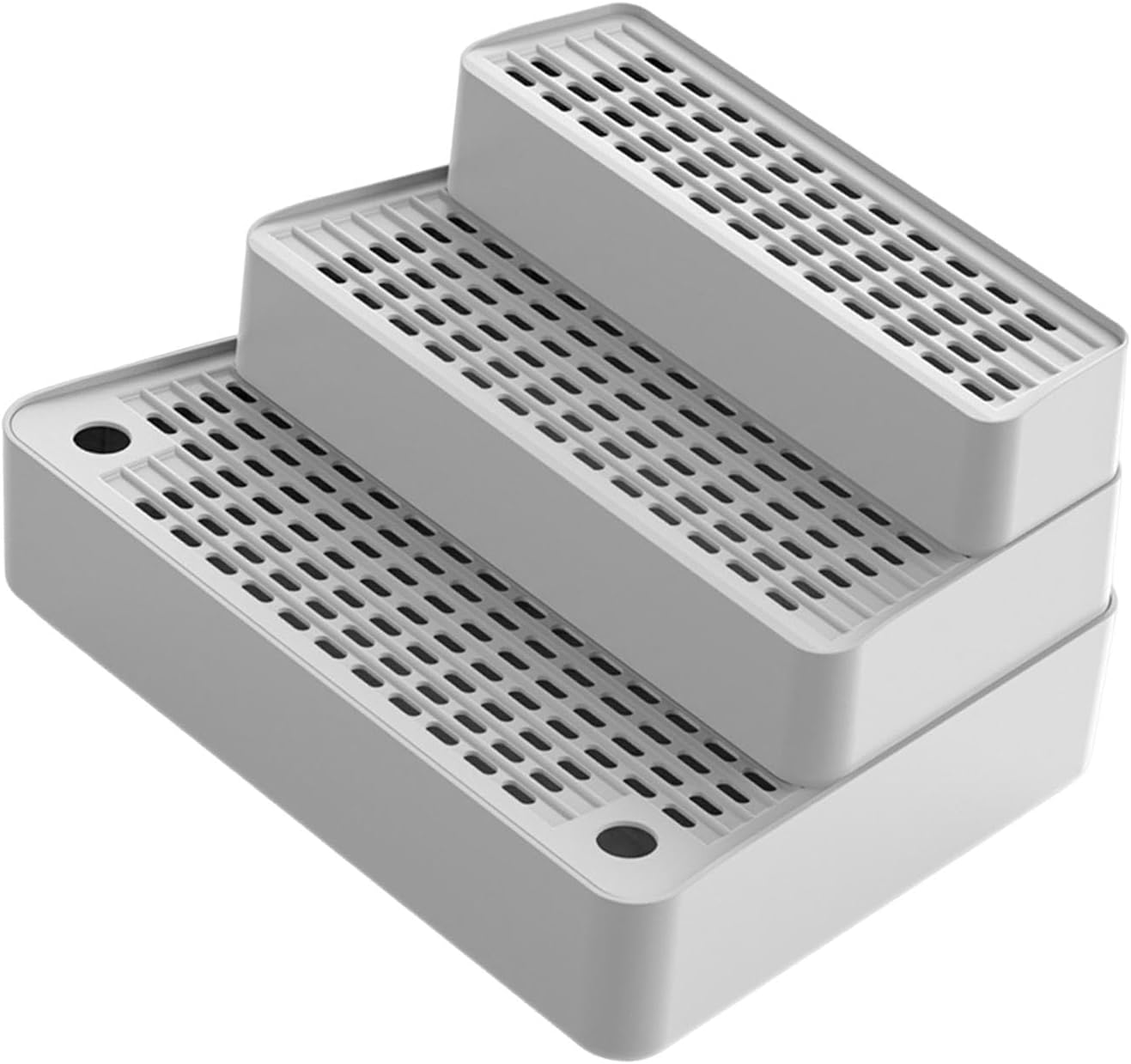 Generic Litter Box Ramp, Step Stool, Removable Mat, Washable Pad, Easy to Clean, Cat Litter Stairs, 3 Steps for Small Cats, Light Gray