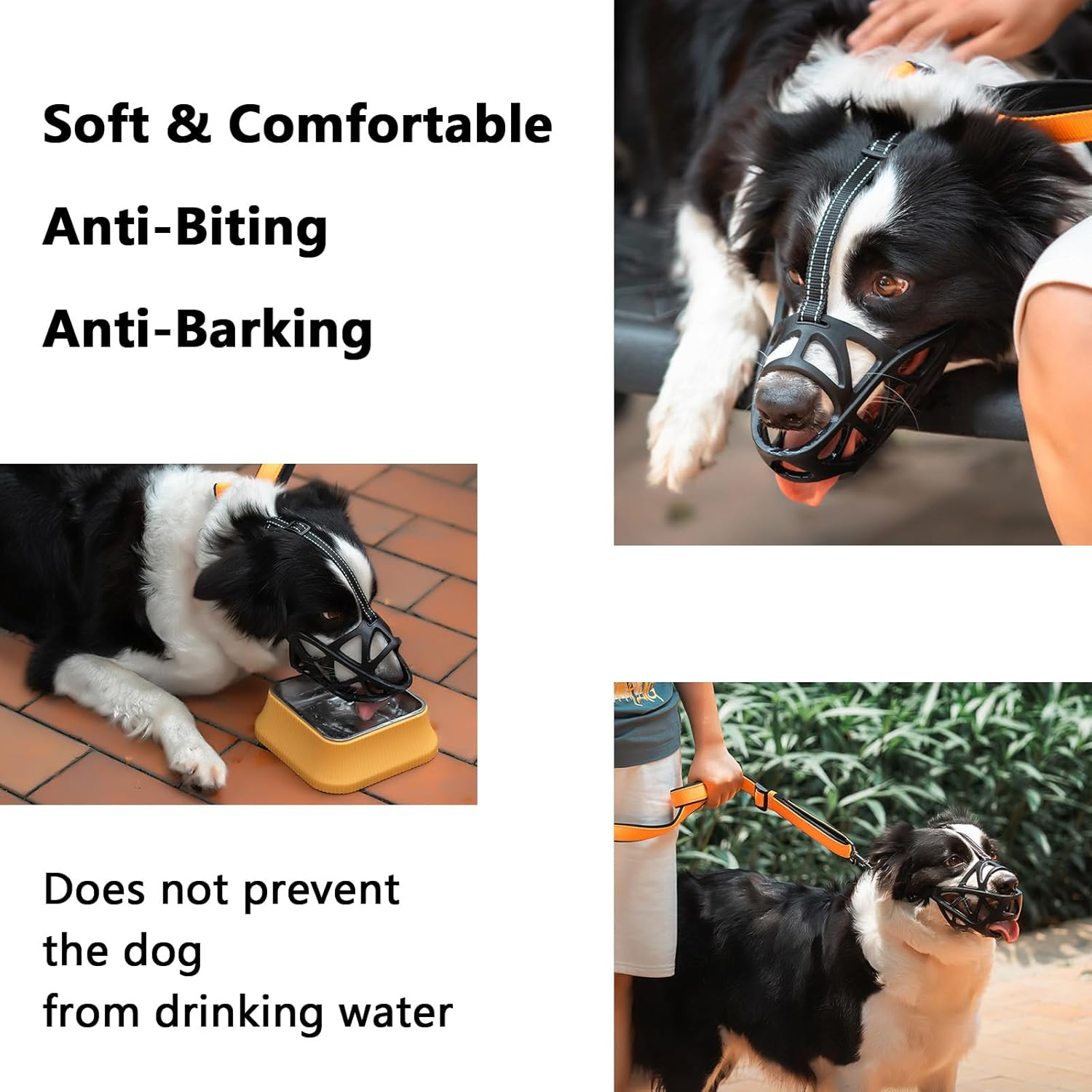 NALEINING Dog Muzzle, Professional Muzzle for Dogs, Anti-Bite and Anti-Bark, Allows Drinking and Panting (Large,Black)