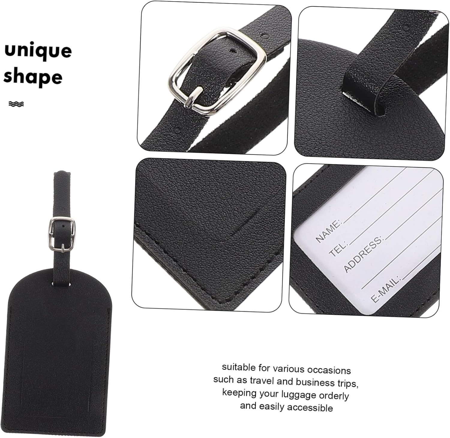 LIFKOME 3Pcs Pu Luggage Tags for Suitcase Travel Labels Airplane Boarding Pass Design for Easy Identification and Efficient Luggage Management