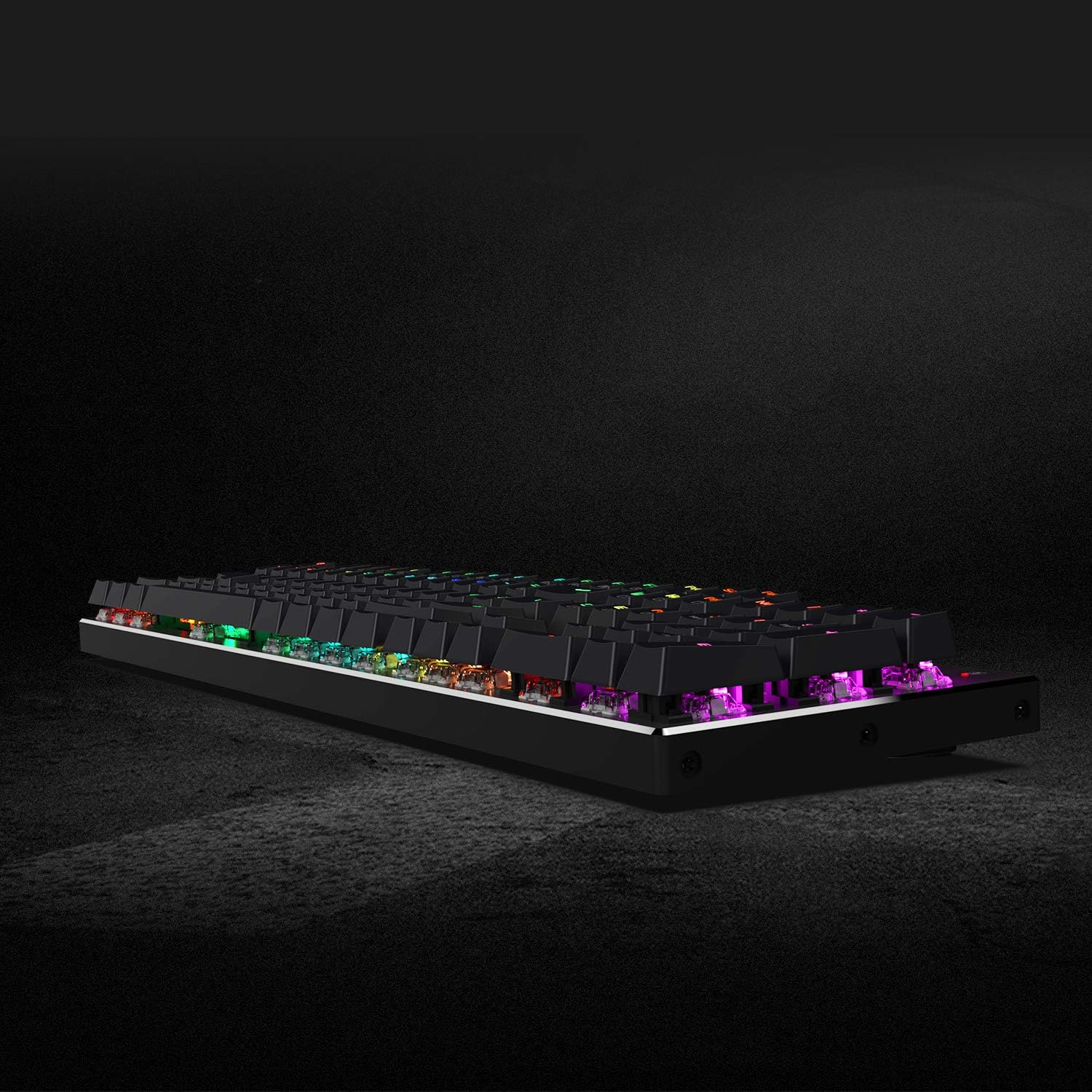 Redragon K556 RGB LED Backlit Wired Mechanical Gaming Keyboard, 104 Keys Hot-Swap Mechanical Keyboard W/Aluminum Base, Upgraded Socket and Noise Absorbing Foams, Soft Tactile Brown Switch image number 4