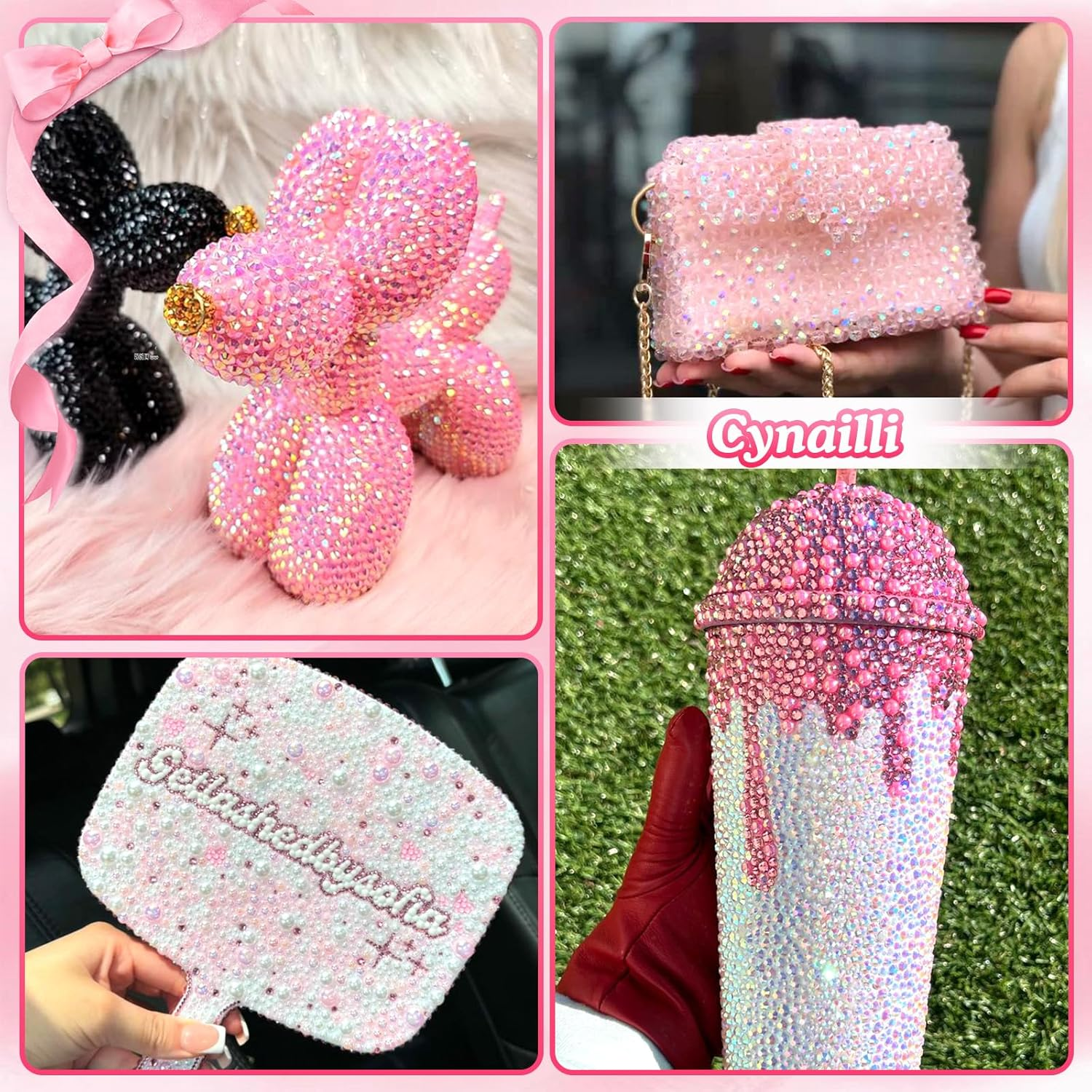 2 Boxes Pink Color Flatback Pearls and Resin Rhinestones for Crafting, 3-6 Mm Jelly Rhinestones, Mixed Size Half Pearl Bedazzling Gems for Nail DIY Crafts Mugs Bottles Tumblers Clothes Makeup