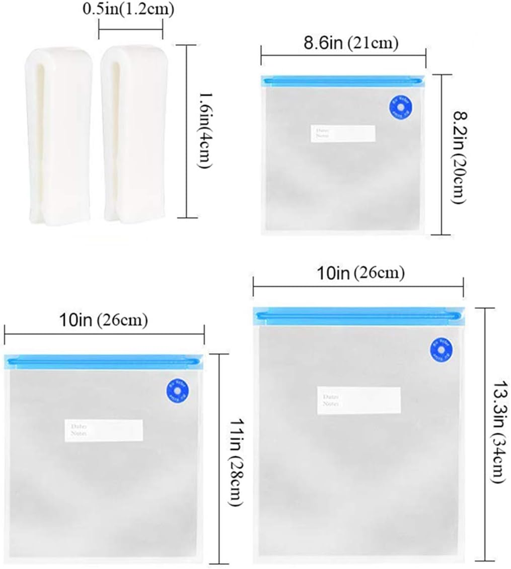 Vacuum Sealer Storage Bags, Pack of 15 Reusable Vacuum Food Sealing Bags, 3 Sizes Sous Vide Bag Kit, for Storing Vacuum Cleaners, Preparation of Meals image number 3