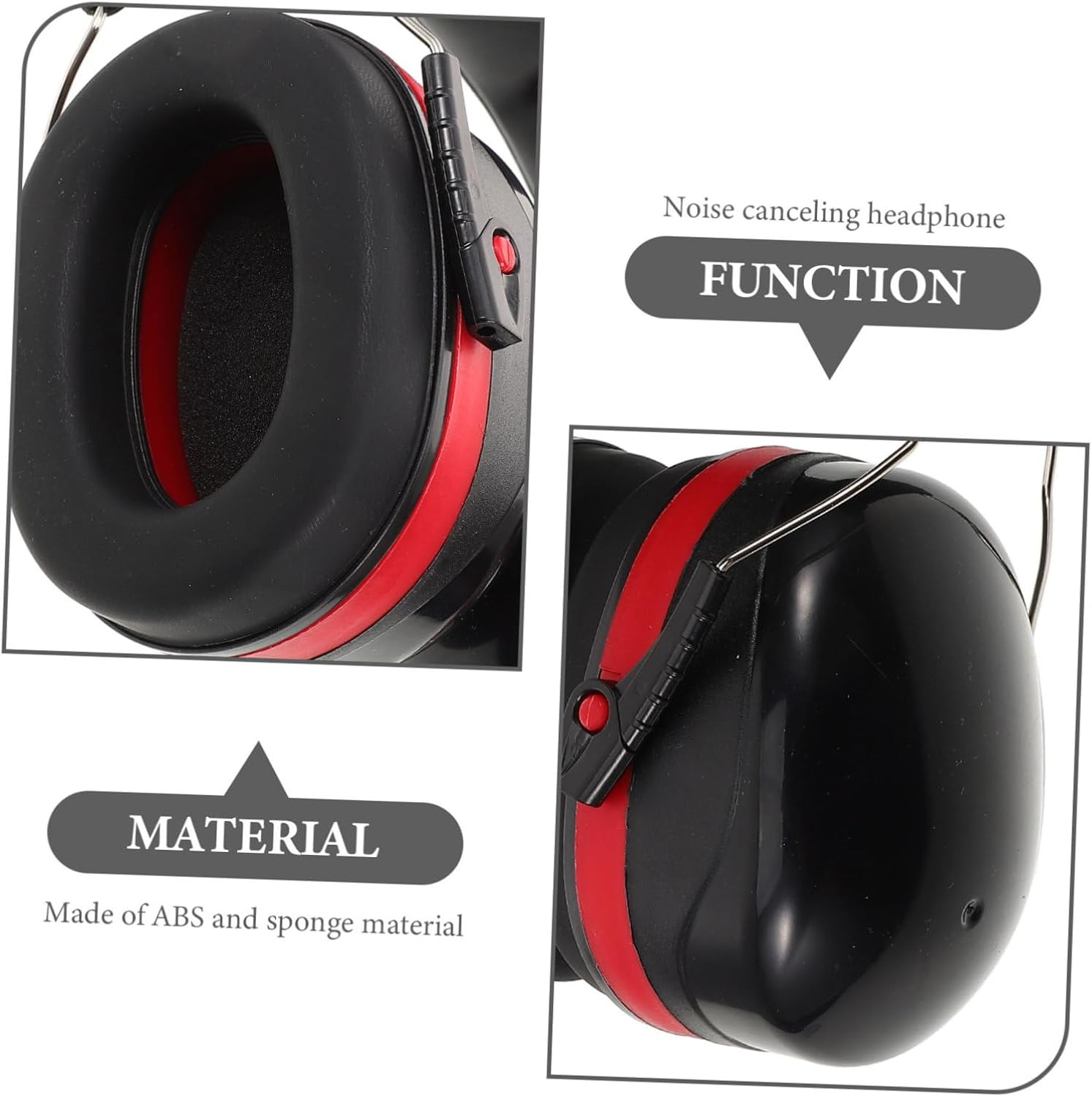 Parliky Drummer Headphone Over-Ear Stereo Headset with Sound Insulation for Loud Environments Construction Site Factory Use Abs and Sponge Materials image number 2
