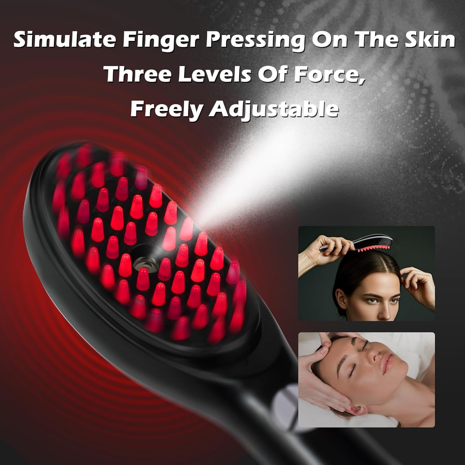 Phototherapy Massage Comb Multi Functional Three in One Phototherapy Hair Brush,Used for Head Care to Prevent Hair Loss image number 3