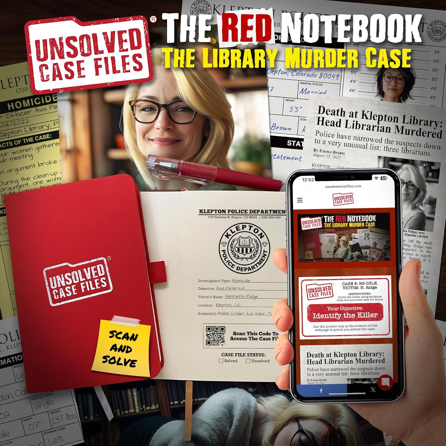 Unsolved Case Files Detective'S Notebook | 3 Pack of Pocket-Sized Blank Notebooks for Crime Fans | 3 to Solve - Black, Brown, Red Mini-Notebook | Portable Field Journal for Diary, Notes, Planner image number 1
