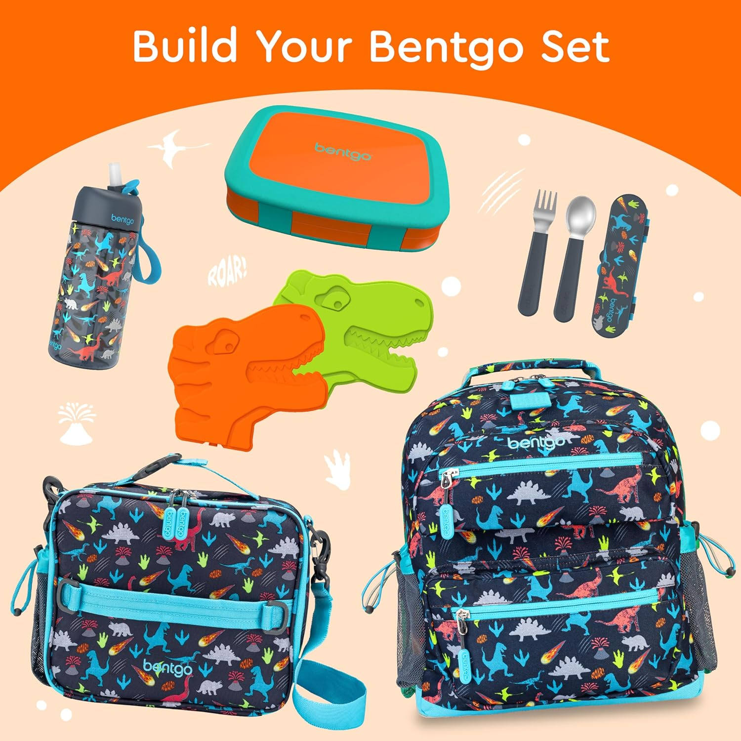 (Orange) - Bentgo Kids Brights - Leak-Proof, 5-Compartment Bento-Style Kids Lunch Box - Ideal Portion Sizes for Ages 3 to 7 - Bpa-Free and Food-Safe Materials (Orange) image number 3
