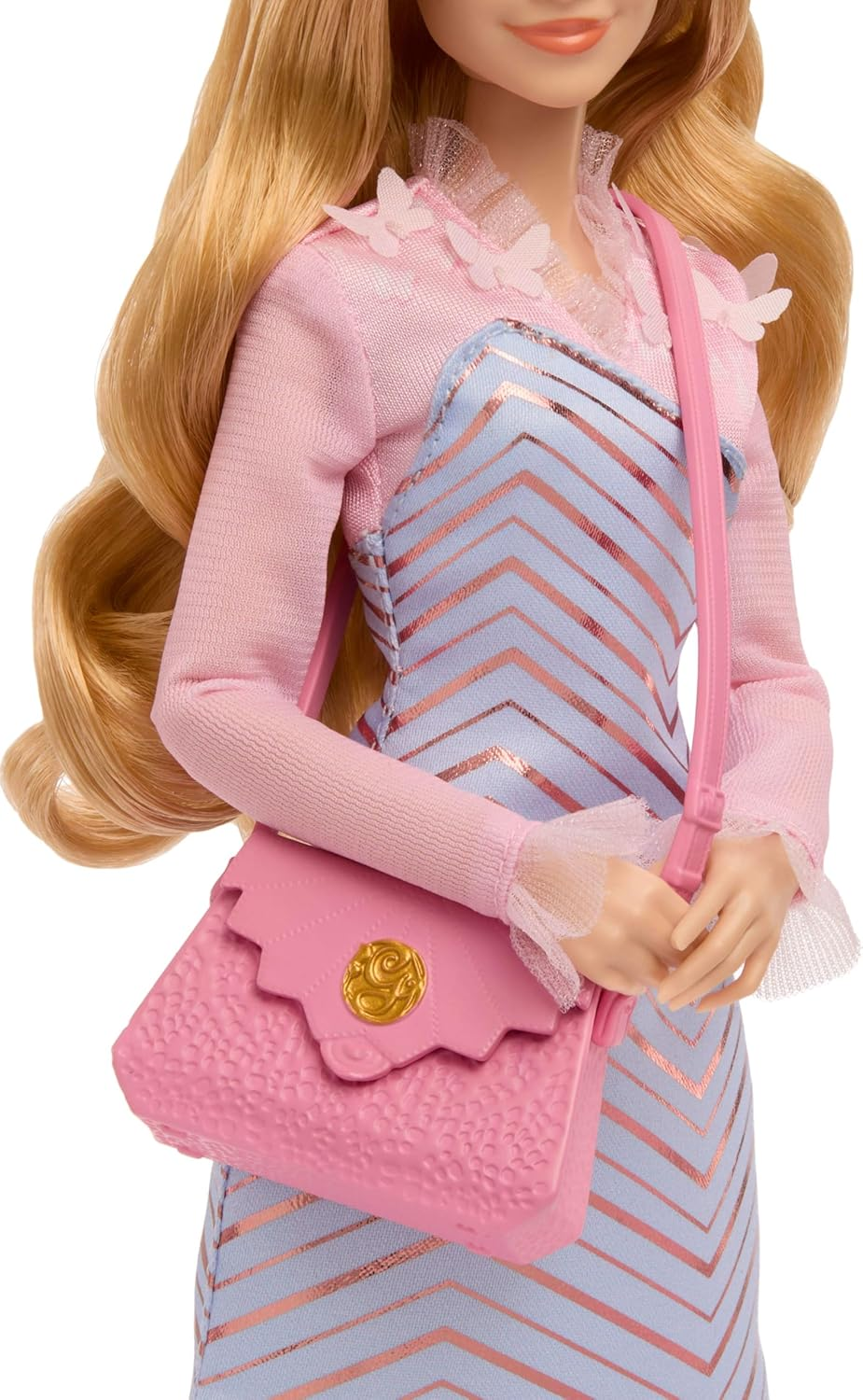 Mattel Universal Wicked Glinda Fashion Doll & Accessories with Styled Blonde Hair, Posability & Removable School Uniform Look image number 4