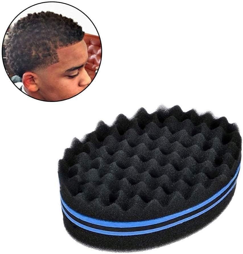 1Pc Black Magic Barber Sponge Brush Curl Twist Hair Sponge Big Holes Double-Sided Comb Twist Hair Wave Brush Afro Curling Coil Care Dreads Locking Suitable for Curly Brushes Styling Hairbrushes