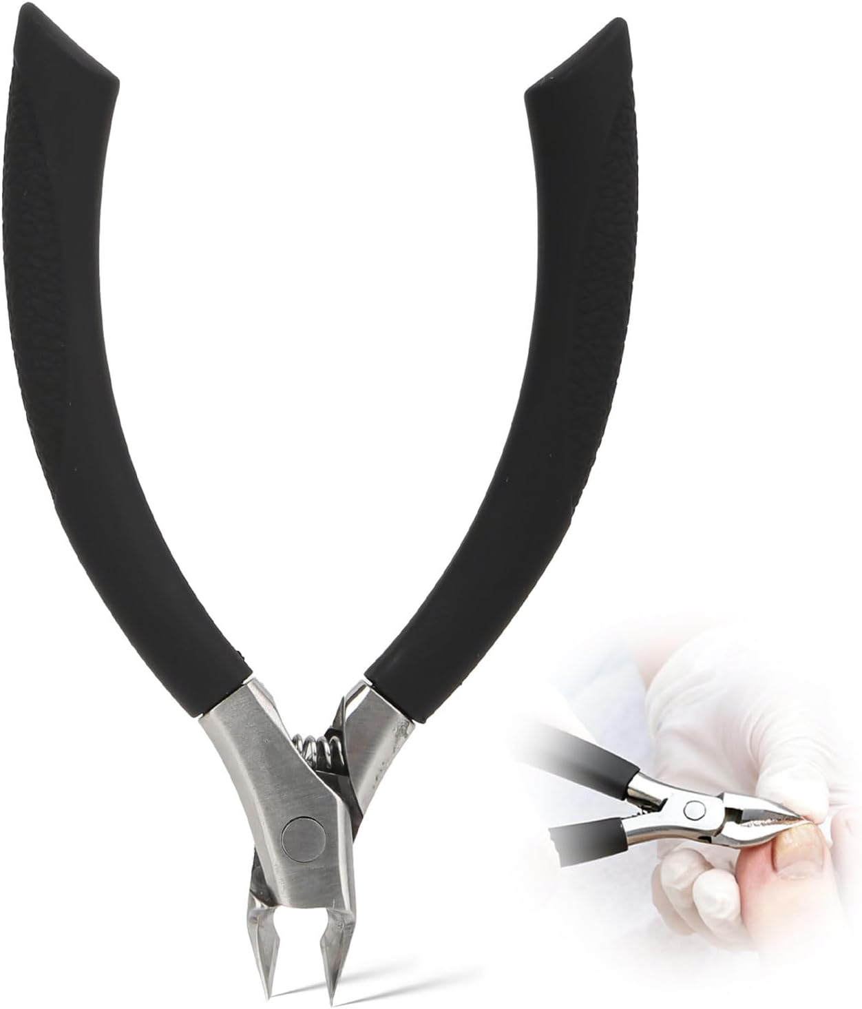 Teccfly Ingrown Nail Clippers for Ingrown Toenail Prevention,Precision Thick Toenail Clipper for Ingrown and Curly Nails, Straight Blade Nail Clippers with Ergonomic Handle,Toenail Clippers for Seniors Adults Men and Women image number 4