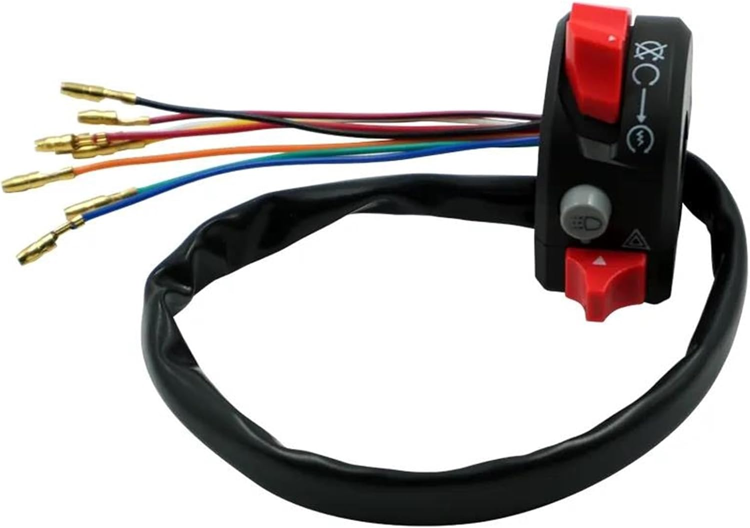 Motorcycle Handlebar Switch 7/8'' 22Mm Motorcycle Switches Motorbike Headlight Warning Light Start Kill Handlebar Controller Switch Button image number 3