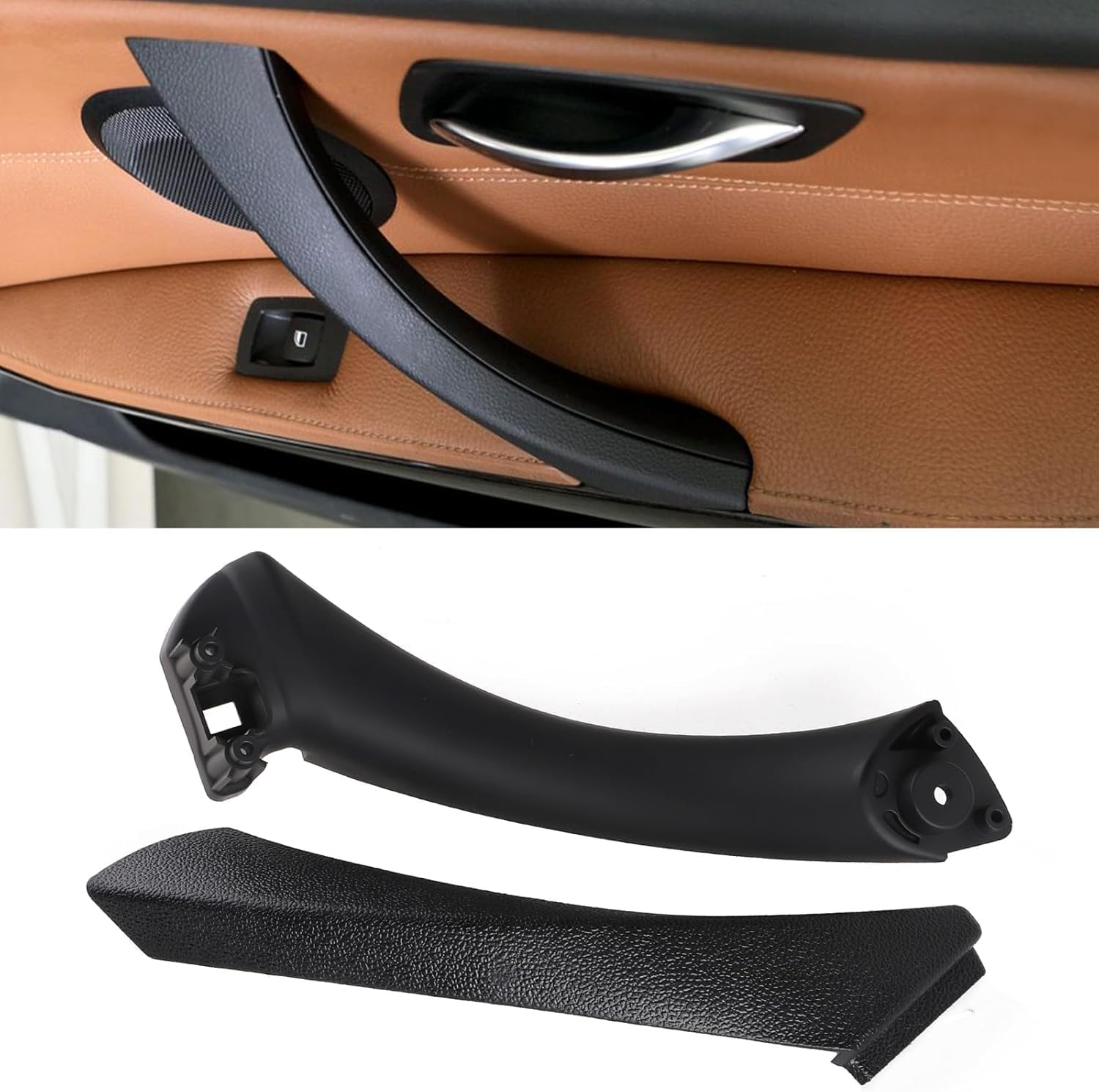 Compatible with BMW 3 Series E90/E91 Door Handle Replacement Kit,Outer Cover+Door Pull Handle Passenger Door Handle for BMW 316 318 320 323 325 328 330 335 (2004-2011)(Right,Pull Handle+Outer Cover)