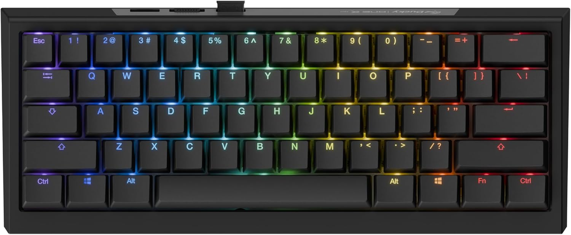 Ducky One X Mini Wireless 60% Inductive Keyboard: Tri-Mode, Rapid Trigger, Linear Inductive Switches, Gasket-Mount Quack Mechanics+ 7-Layer Dampening, High-Density PBT Doubleshot Keycaps, US, Black image number 6
