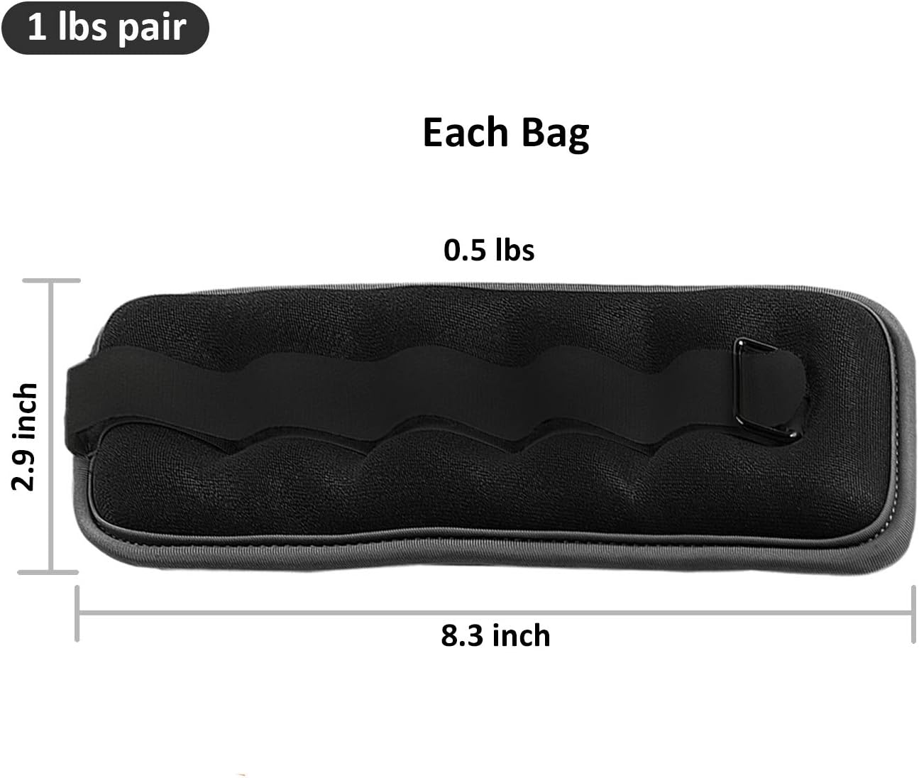 Ankle/Wrist Weights, Small Leg Arm Hand Cuff Weights for Women Kids, Exercise Equipment with Adjustable Straps for Fitness Gym Dancing Walking Jogging Gymnastics Aerobics (1 Pair, 1Lb 2Lb) image number 3