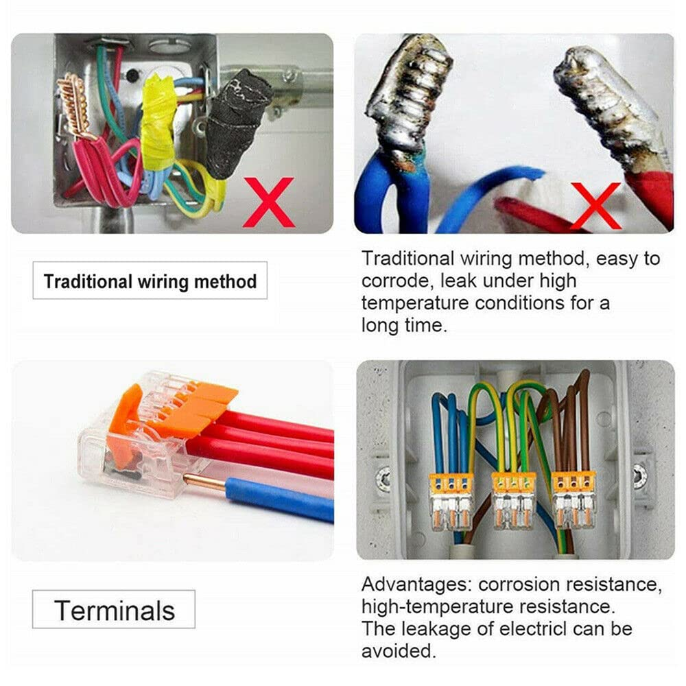 Yotsuba Lever Nut Wire Connector Kit, 75 Pcs Electrical Connector Wire Block Clamp Terminal Compact Lever (2 Port, 3 Port & 5 Port) image number 3