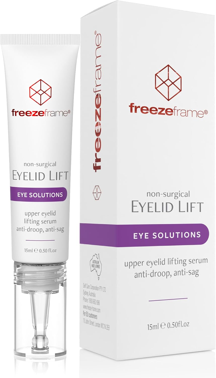 Freezeframe - EYELID LIFT, Clinical Lifting Eye Gel and Eye Serum, Visibly Lifts the Appearance of Sagging Eyelids and Visibly Opens Eyes, Anti-Droop, Anti-Sag Treatment with Bio-Mimetic Peptides and Hyaluronic Acid (15Ml)