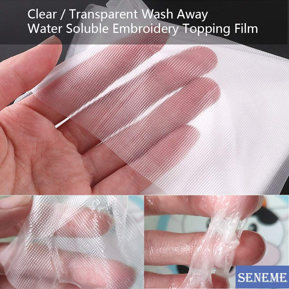 Seneme Water Soluble Stabilizer for Embroidery Topping Film (10 in X 15 Yd Roll), 35Um Clear Embroidery Stabilizers - Wash Away Embroidery Stabilizer for Machine Embroidery Stabilizer and Hand Sewing image number 5