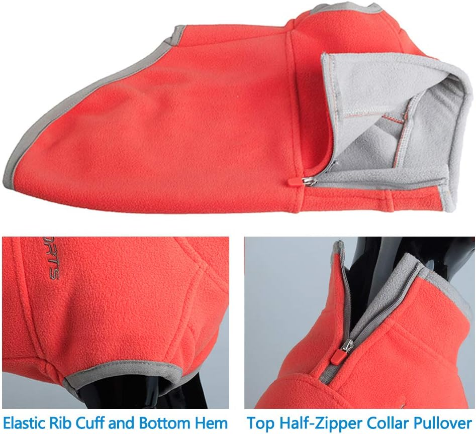 YIEPAL Cold Weather Fleece Dog Vest for Small Dog Half Zip Pullover Puppy Sweater Winter Warm Coat Clothes for Dog, Pink/Purple, Small/Medium image number 3