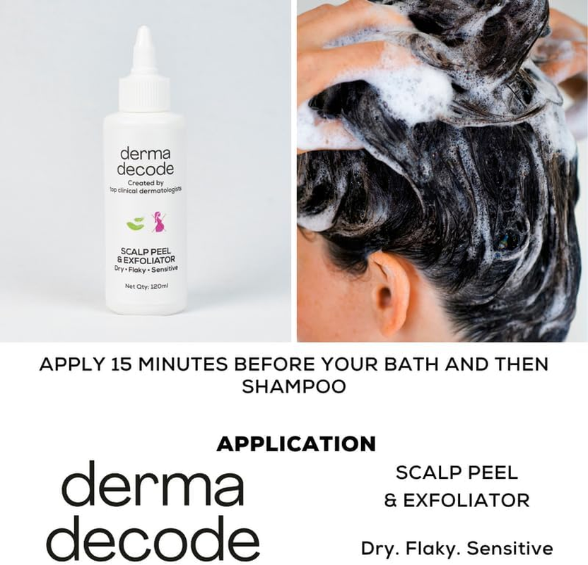 Derma Decode Dandruff Remover Pre-Shampoo Scalp Treatment for Dry Hair/Scalp | Moisturizing anti Dandruff Scalp Exfoliator with Salicylic Acid & Tea Tree Oil - 120 Ml image number 3