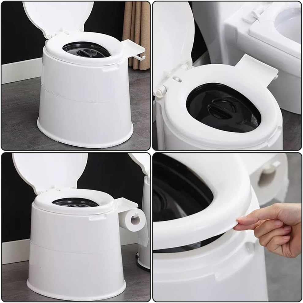 Portable Bucket Toilet,Elderly Commode,Potty with Paper Holder, Outdoor Emergency Toilet,For Camping,Long Trips,Elder,Camping,Travel,Hiking image number 6