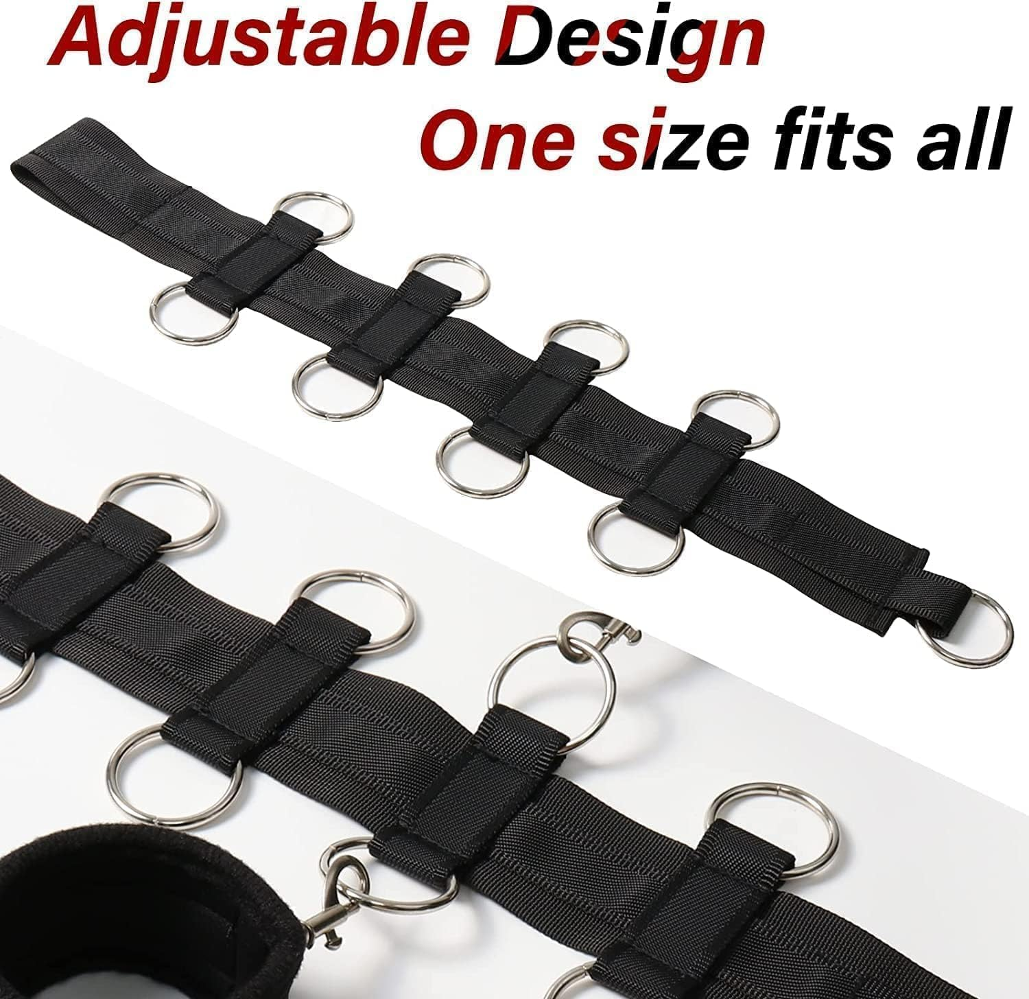 Bed Bondage Restraints Sex Adult,Bdsm Sex Handcuffs Bed Restraint Straps for Couples, Bed Sex Bondage Romance Straps for Couple,Sexy Toys Set with Adjustable Wrists Ankle Cuffs Sweater R7