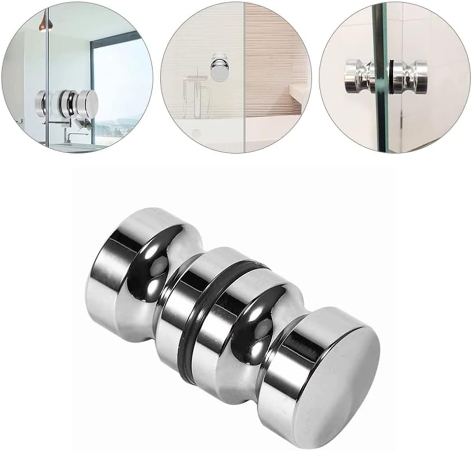 BIGTEDDY Back-To-Back Glass Door Knob Puller Push Handle Bathroom Shower Stainless Steel image number 3