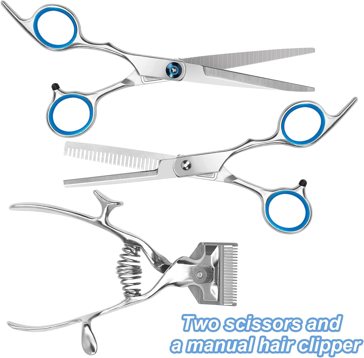 Manual Clippers Haircut Old Fashion Hand Hair Clipper with 2 Hair Cutting Scissors,Portable Hand Push Haircut Low Noise Non-Electric Hair Cutter for Hair Removal image number 6