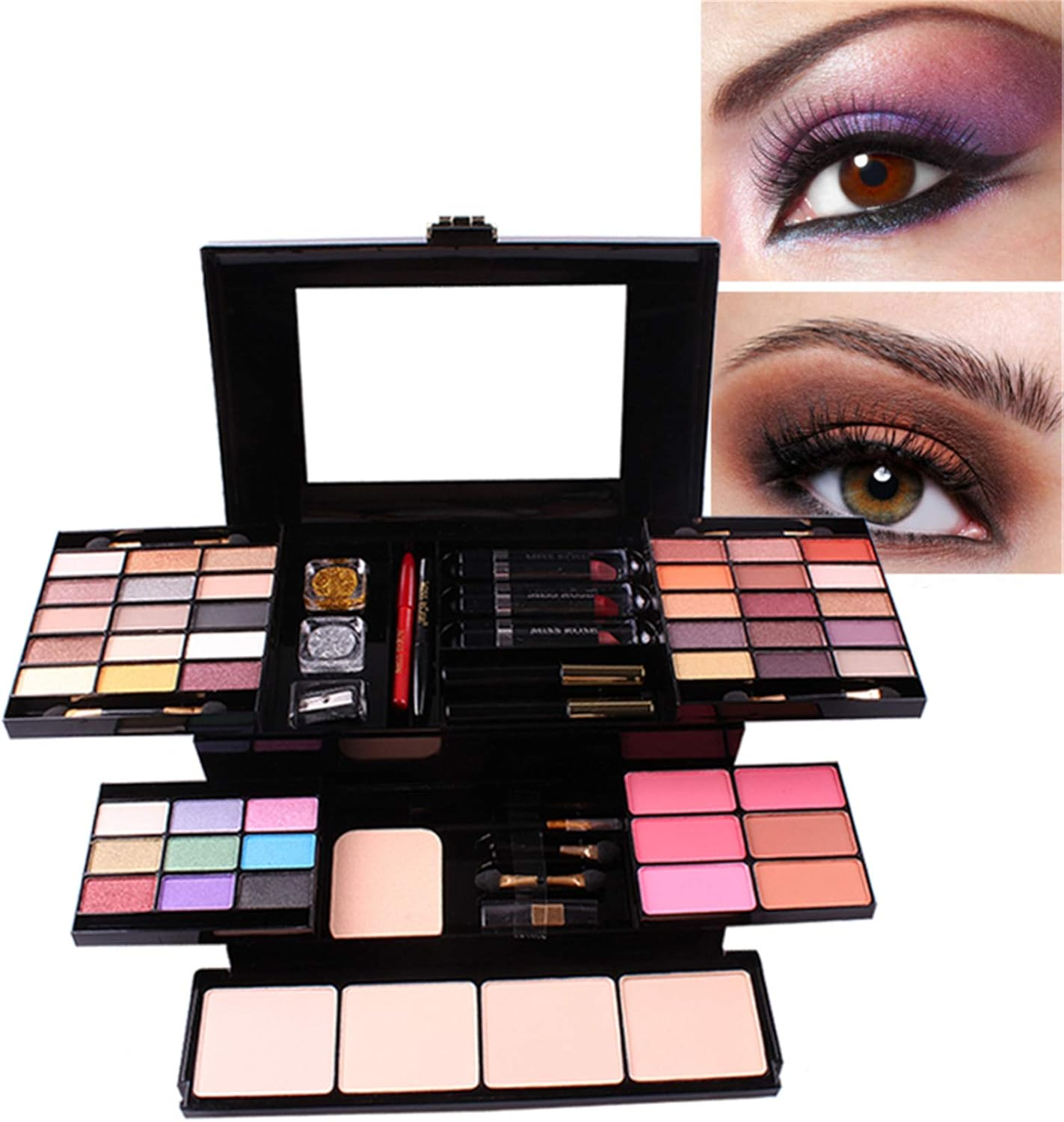 Fantasyday 54 Colours Multifunctional Exquisite Cosmetic Gift Set Makeup Kit for Face, Eyes and Lips - Makeup Palettes Vanity Case with Eyeshadow Palette, Lipstick, Blush, Mascara image number 5