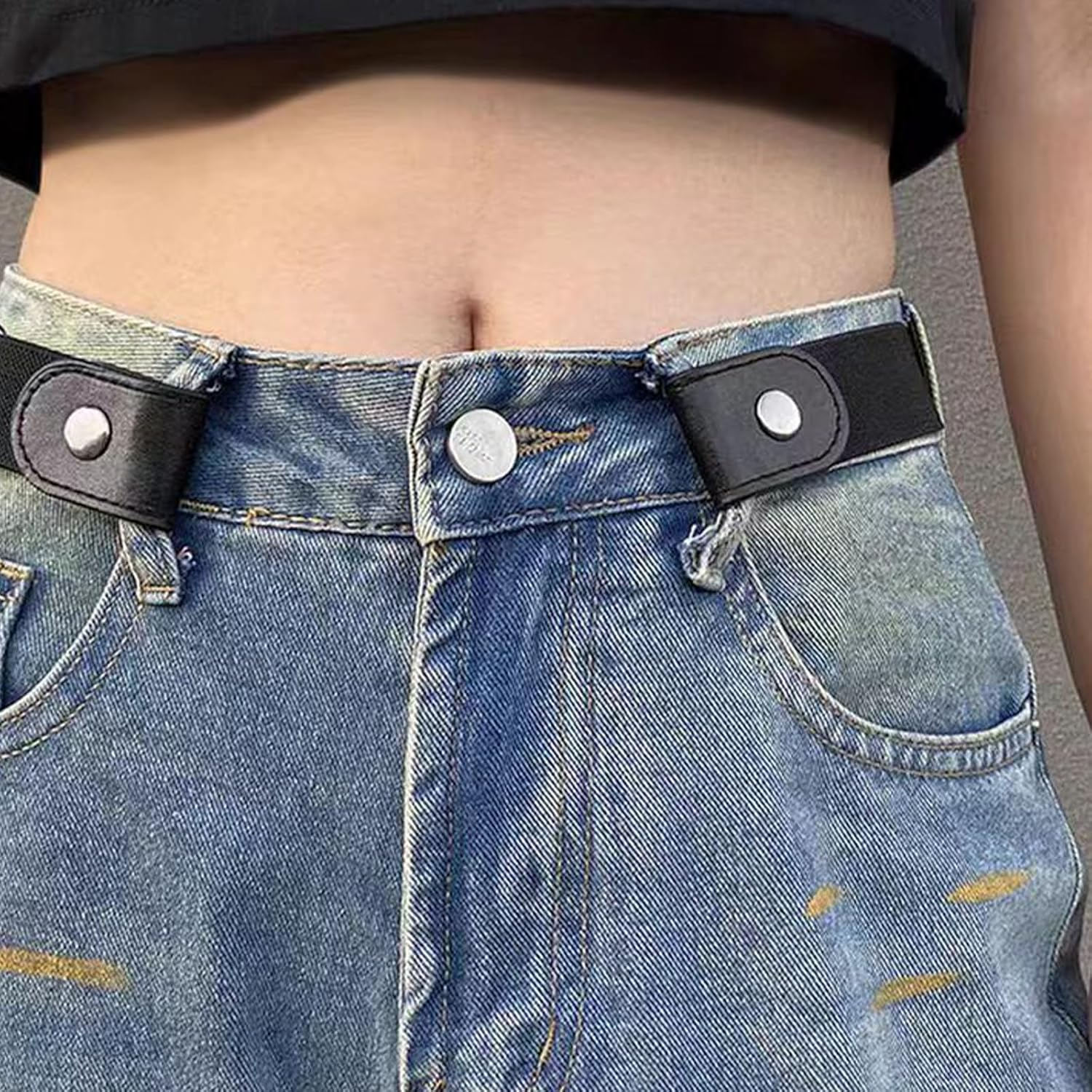 Xolixorium No Buckle Belt Elastic Waistband for Women Men Adjustable Stretch Belt with Secure Comfort for Pants Jeans and Belt Women Use