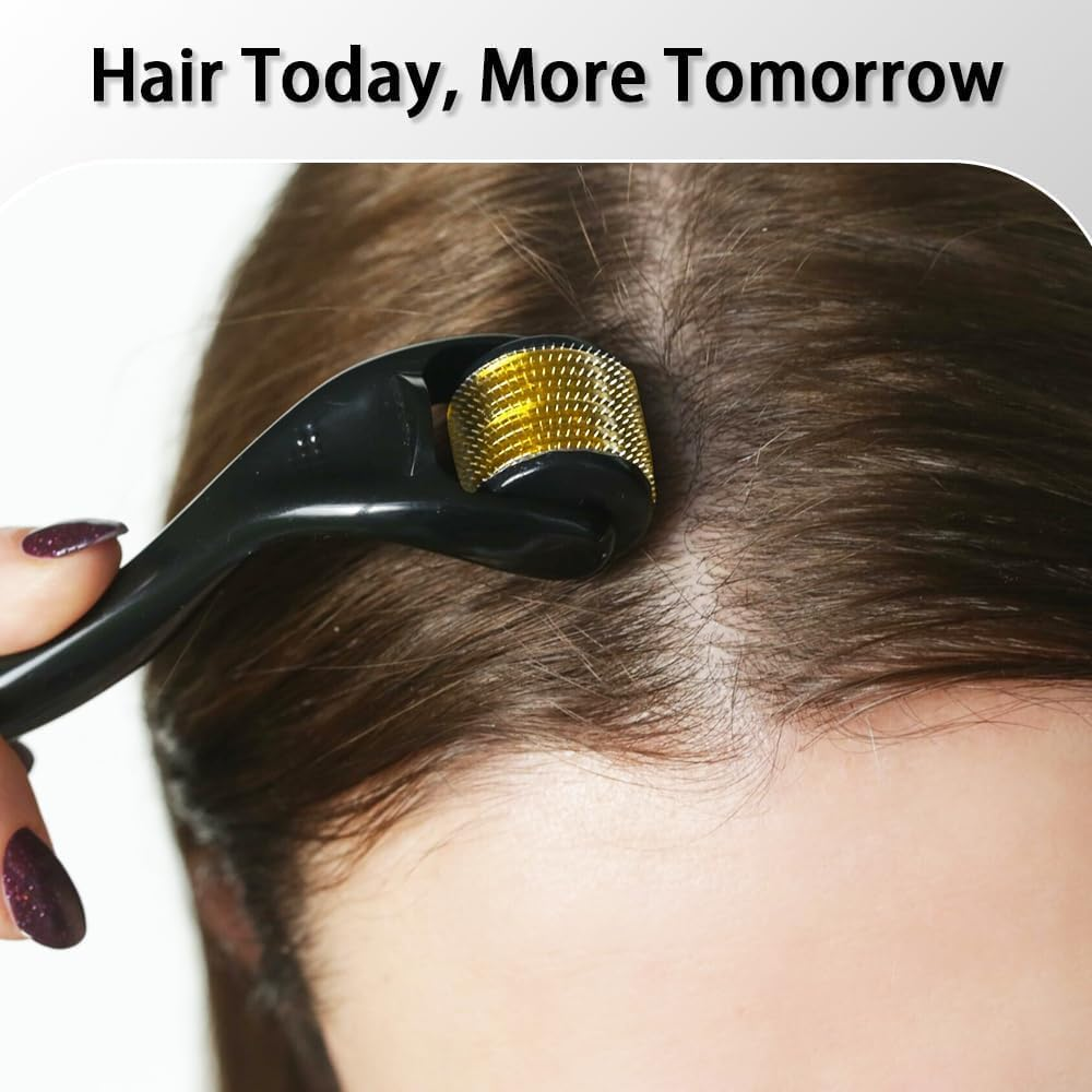 Microneedling Roller, Derma Roller for Face and Body, Cosmetic Beauty Instrument, 0.5Mm Titanium Needles, 540 Tips Titanium Derma Rollers for Hair Beard Facial Skin Face image number 4