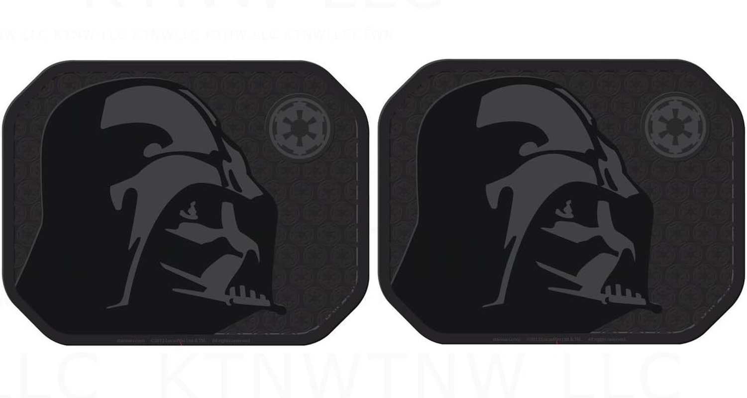 Two Officially Licensed Universal Fit Rear Rubber Automotive Utility Floor Mats - Darth Vader