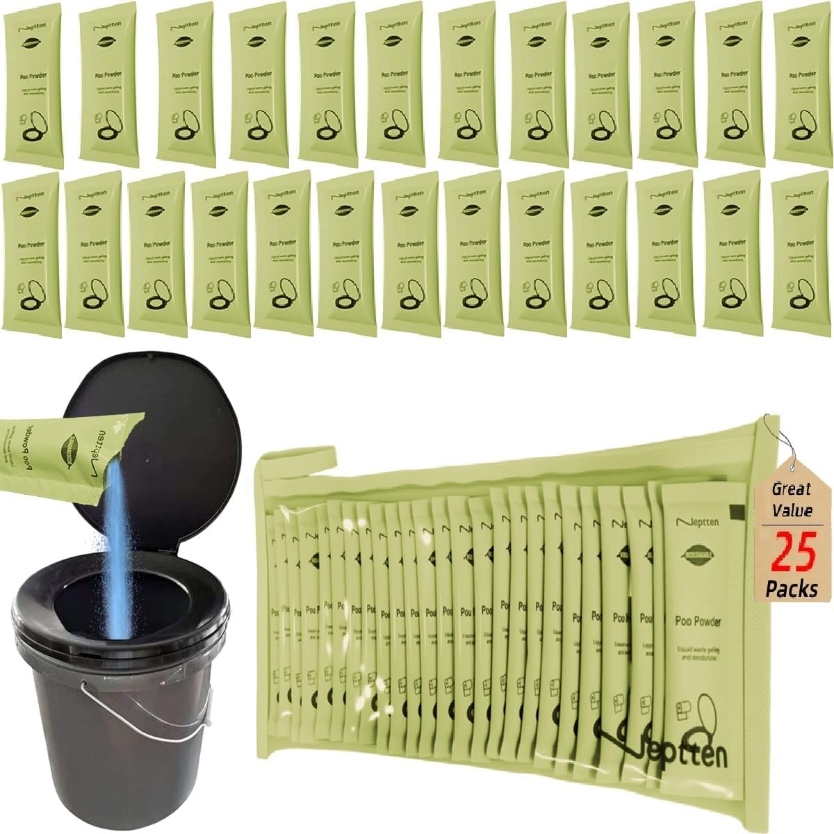 Portable Toilet Powder. Neutralize Odor/Fast-Acting Gel. Safe & Easy to Use. Bio Toilet Chemicals, Porta Potty Chemicals. Toilet on the Go with Porta Potty for Camping