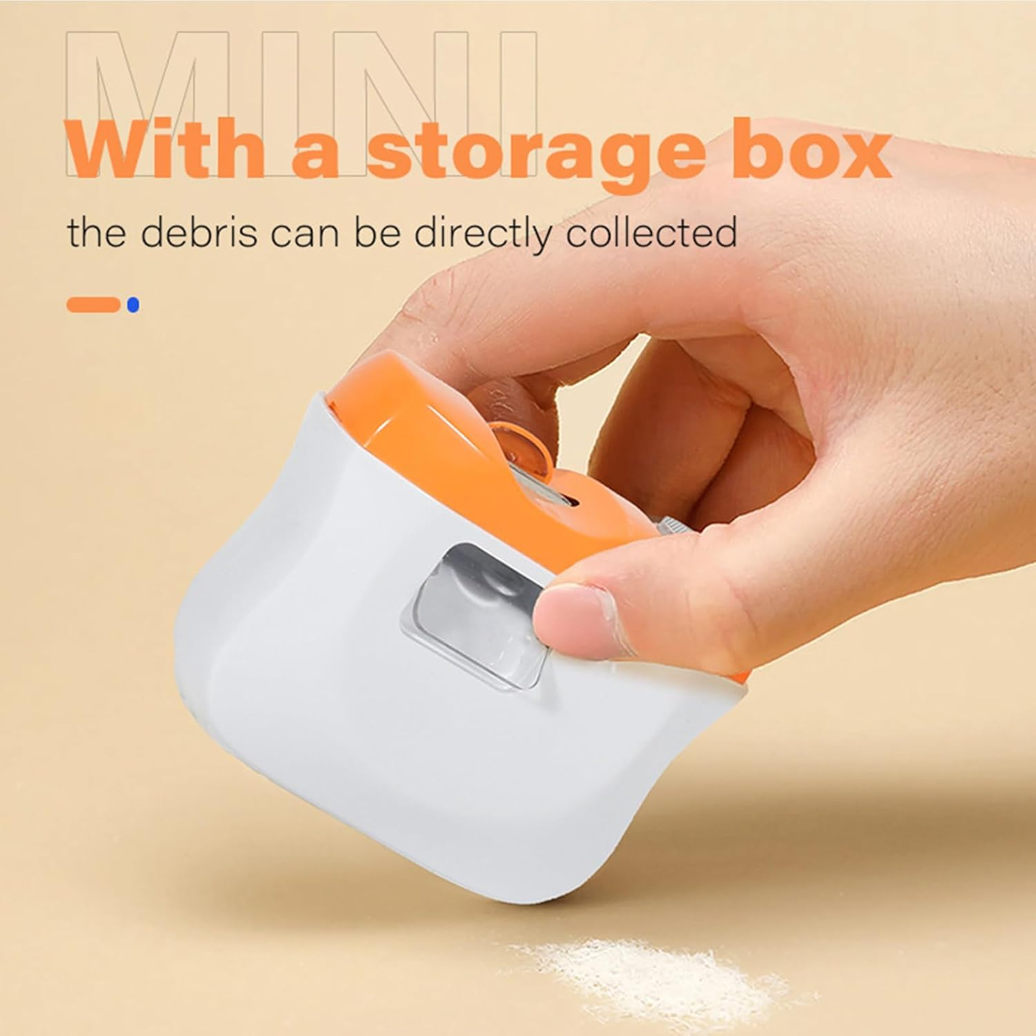 Lisutupode Automatic Nail Clipper | Polishing Automatic Fingernail Trimmer | LED Nail Polishing Cutter with 3-Speed Settings & Scraps Storage for Baby Care Seniors & Home Manicure - Orange image number 2