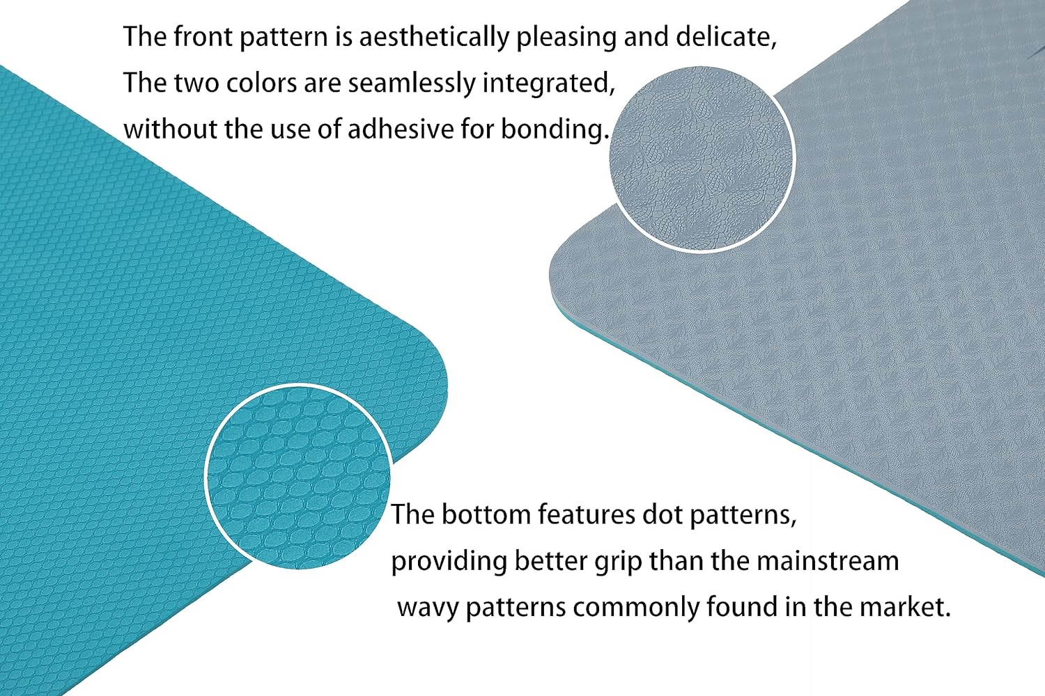 EKE Yoga Mat with Alignment Lines- Non-Slip Sweatproof Surface - 100% Recycleable Materials - Eco Friendly image number 4