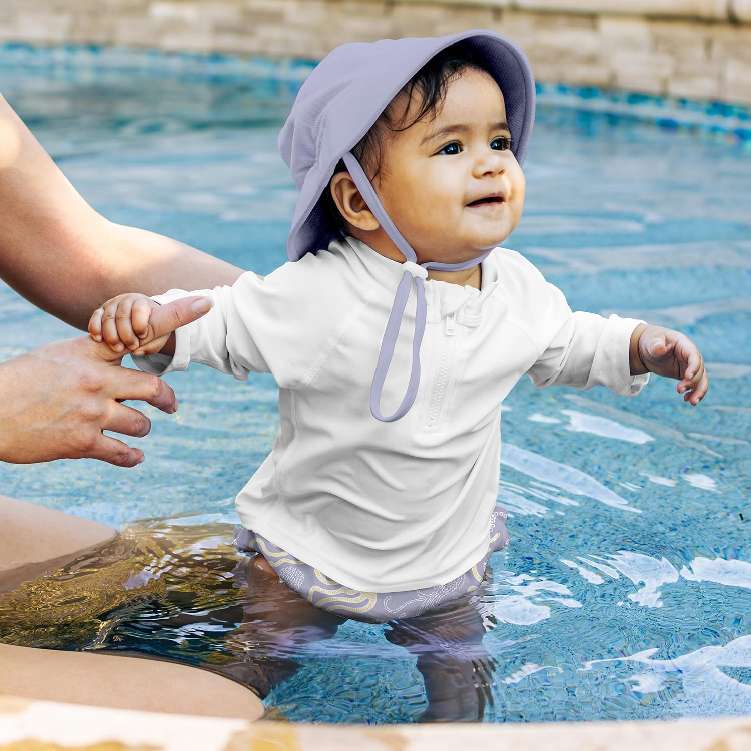 Diaper Swim Pants Swim Diaper Swim Pants for Girls Boys Baby Swimming Swimsuits Green Sprouts Swim Diaper M 6 Months to 12 Months Lavender Octopus image number 3