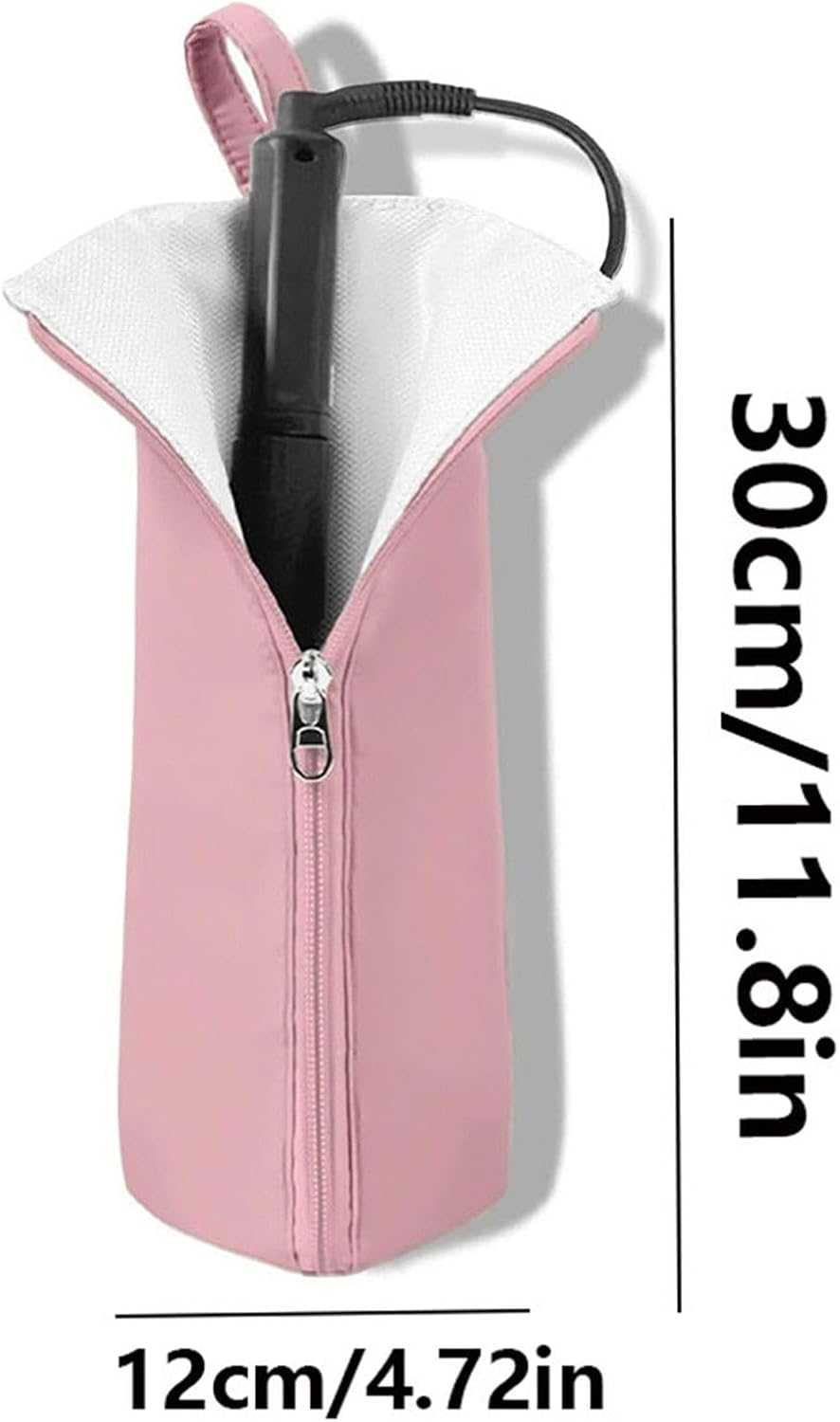 Curling Iron Holder,Hangable Iron Holder | Heat Resistant Hot Hair Tool, Beauty Accessories for Curling Ironing Storage - Apricot image number 6