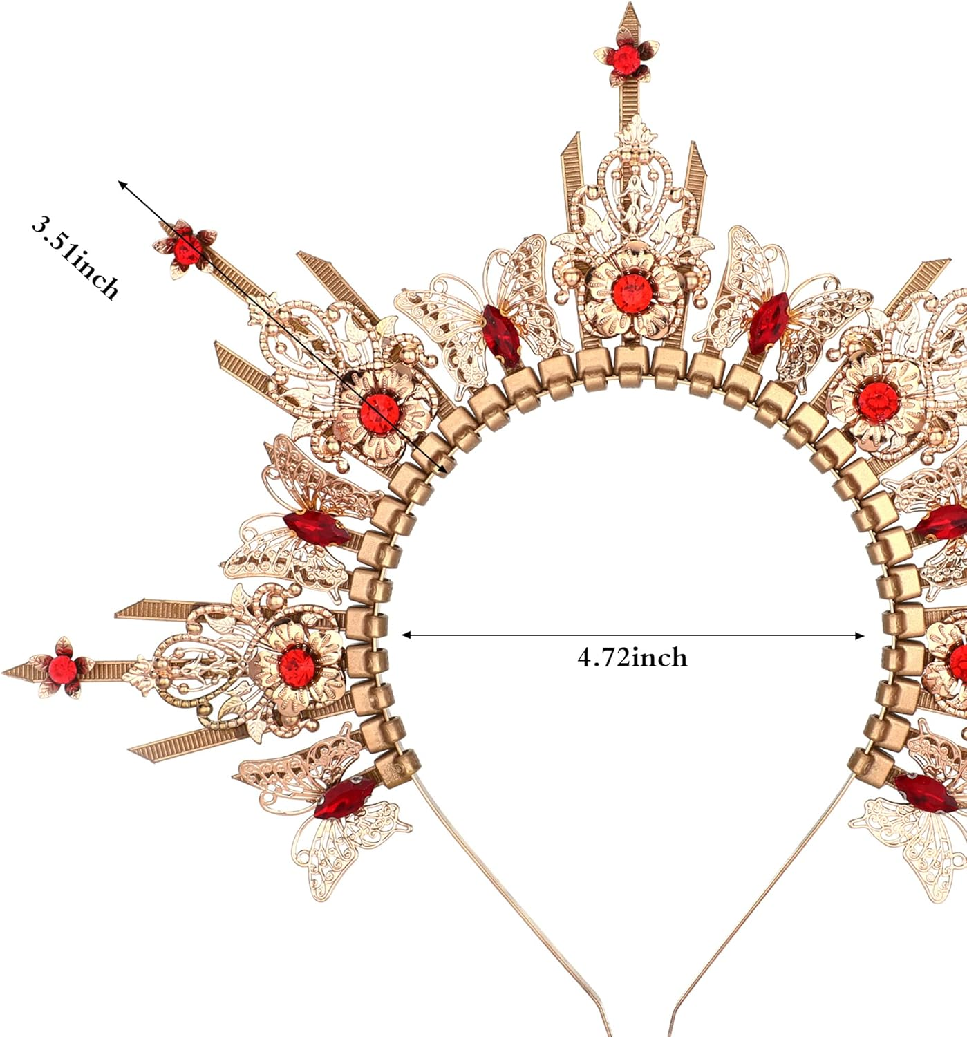 Partyforu Goddess Halo Crown for Halloween, Butterfly Halo Headpiece for Renaissance Women Cosplay Photo Shoots